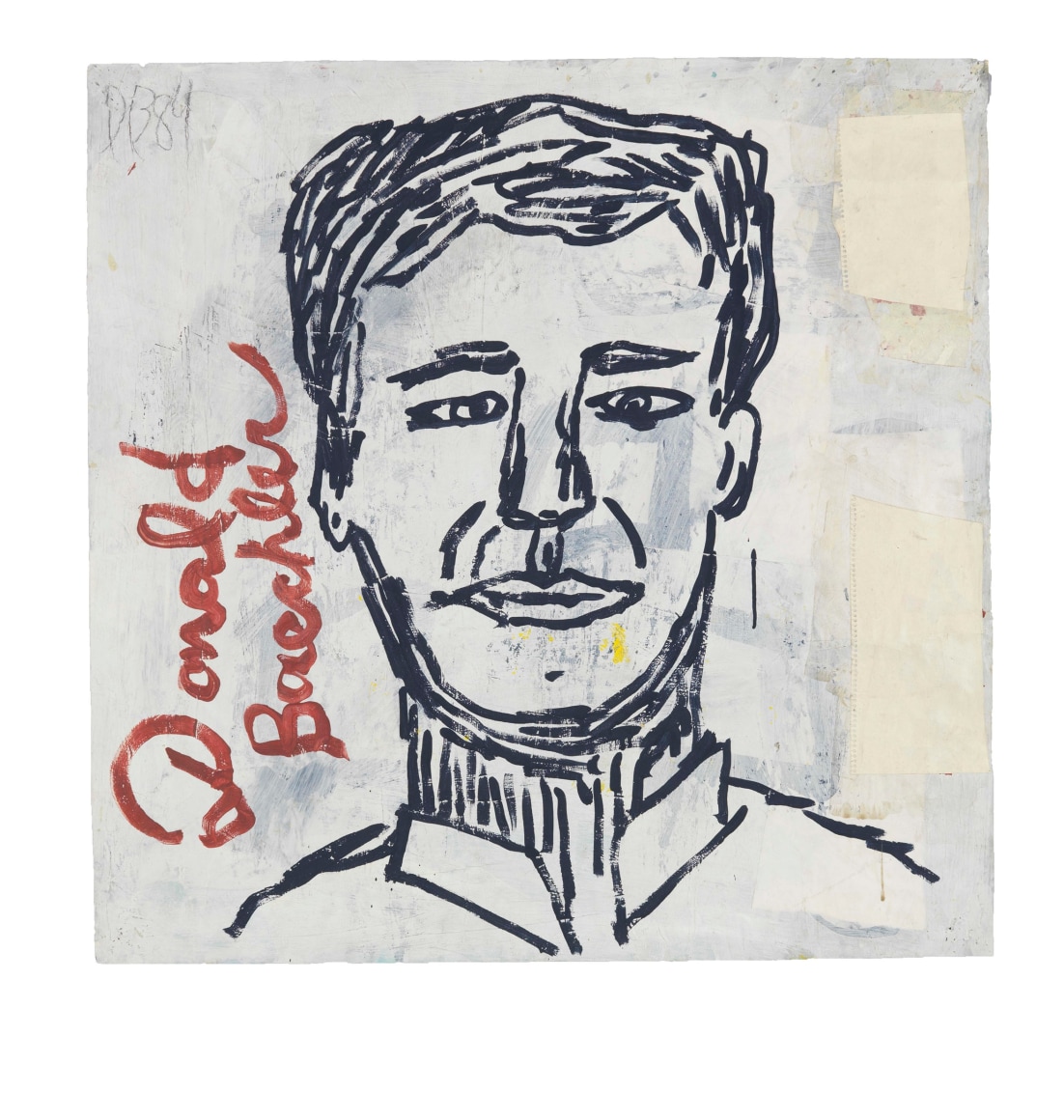 Head, 1984, Acrylic and paper collage on paper