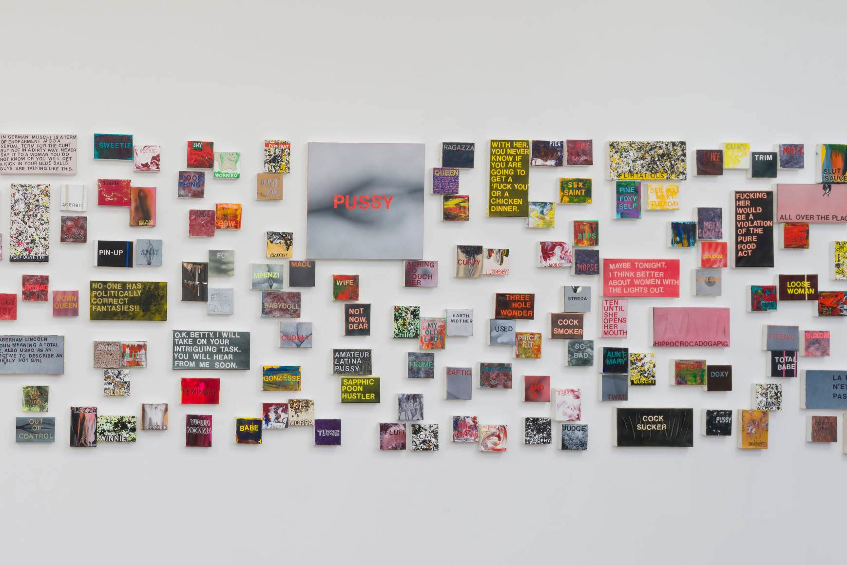Betty Tompkins "WOMEN Words, Phrases and Stories" Installation View