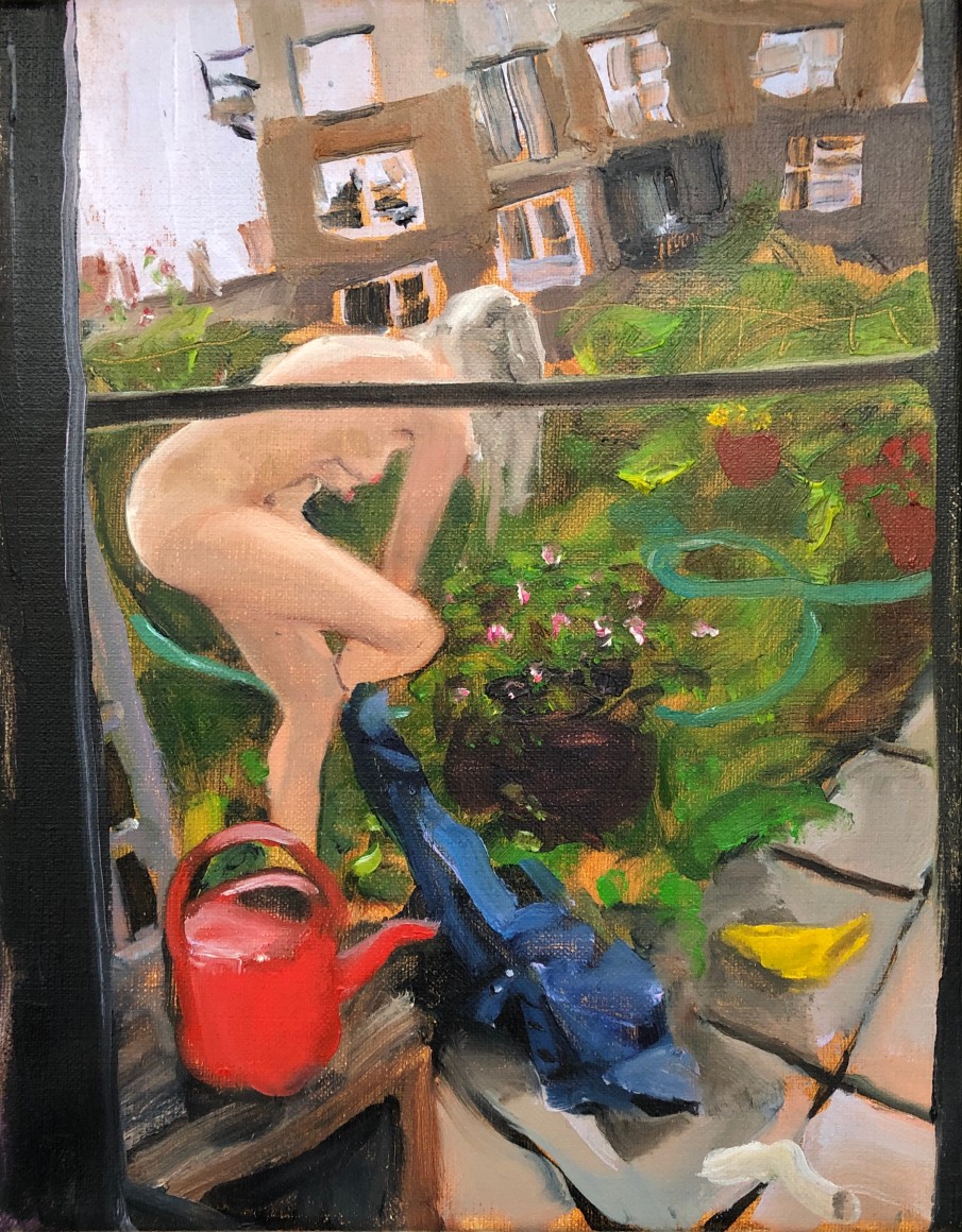 Jenna Gribbon, The Neighbors and I Watching Mackenzie Get Out of Her Wet Clothes, 2019