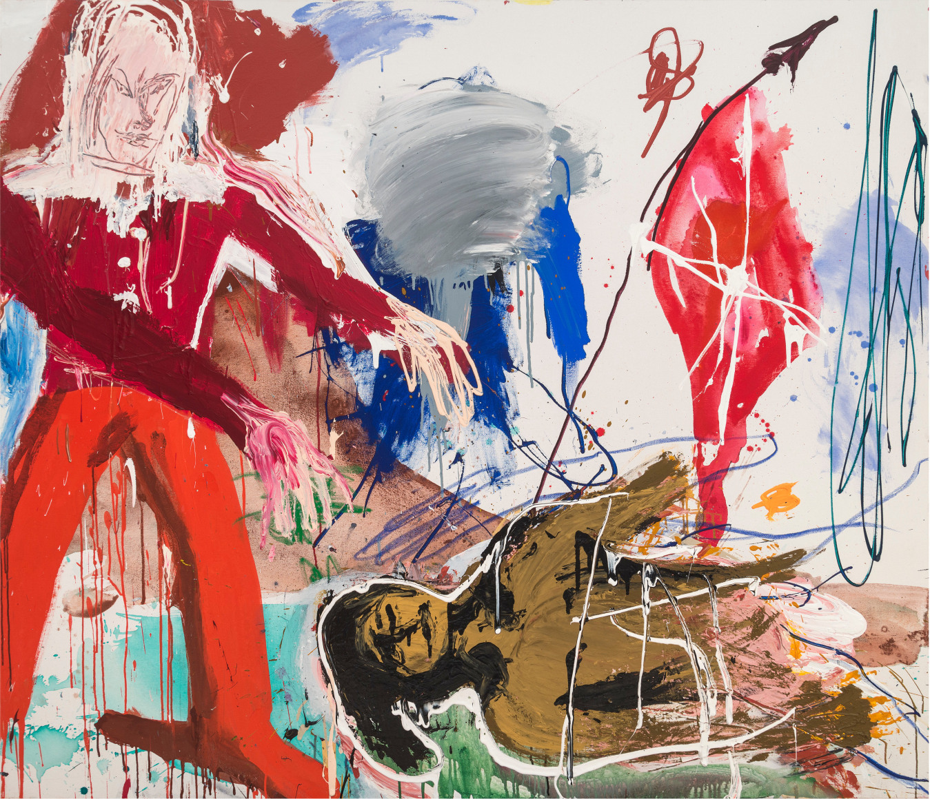 Battle, 2020 Acrylic, oil and crayon on canvas