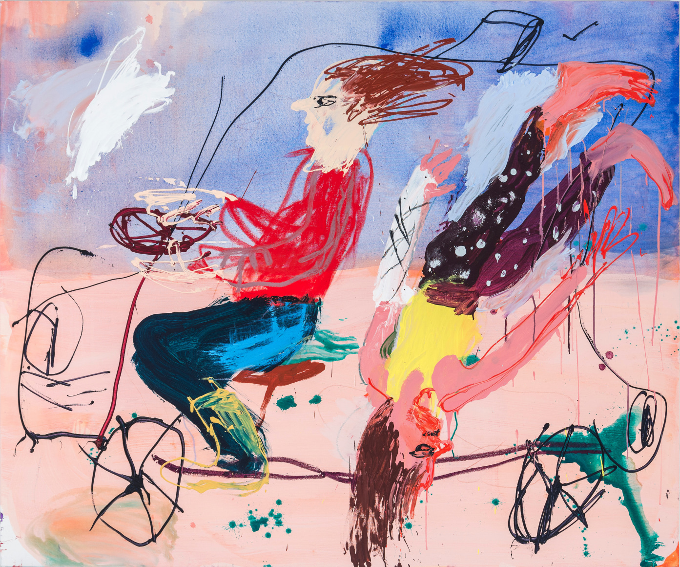 Ambulance, 2020 Acrylic and oil stick on canvas