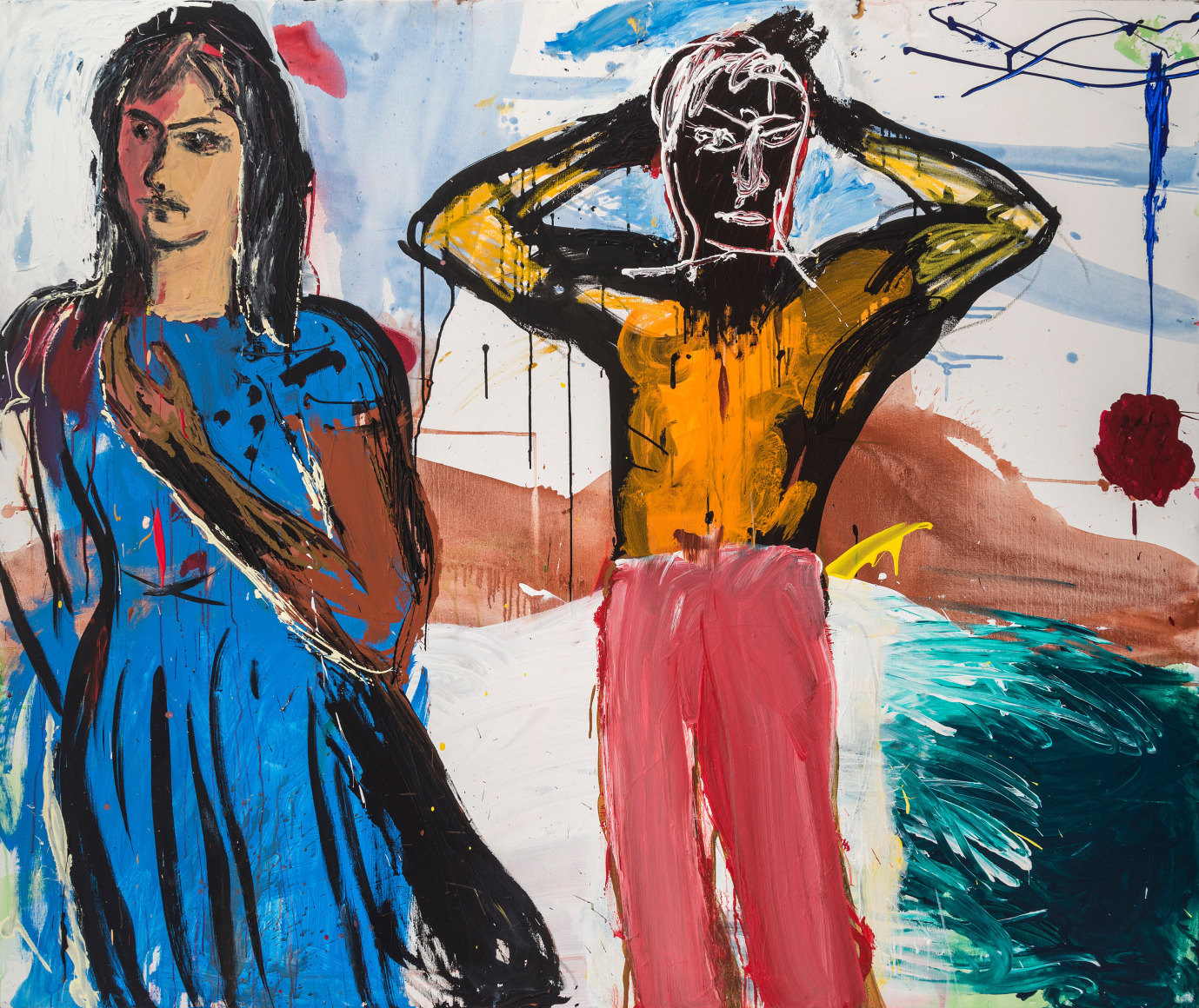 Adam and Eve, 2019, Acrylic and oil on canvas