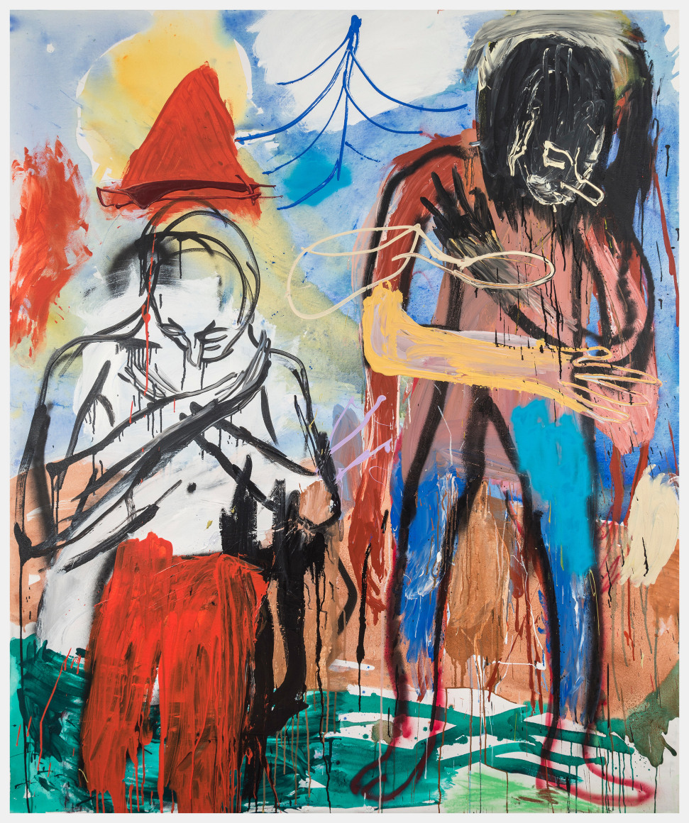 Circus People, 2018, Acrylic and spray paint on canvas