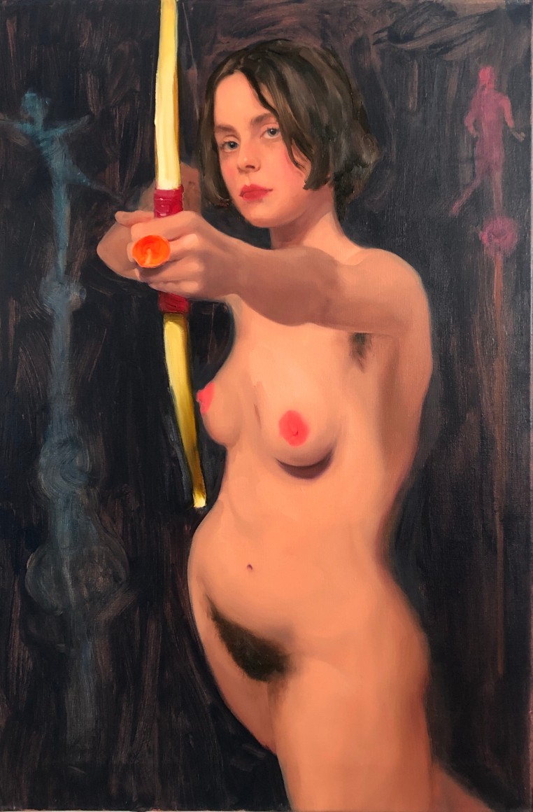 Jenna Gribbon, Elizabeth Working Out Poses For Her Diana Sculpture, 2019