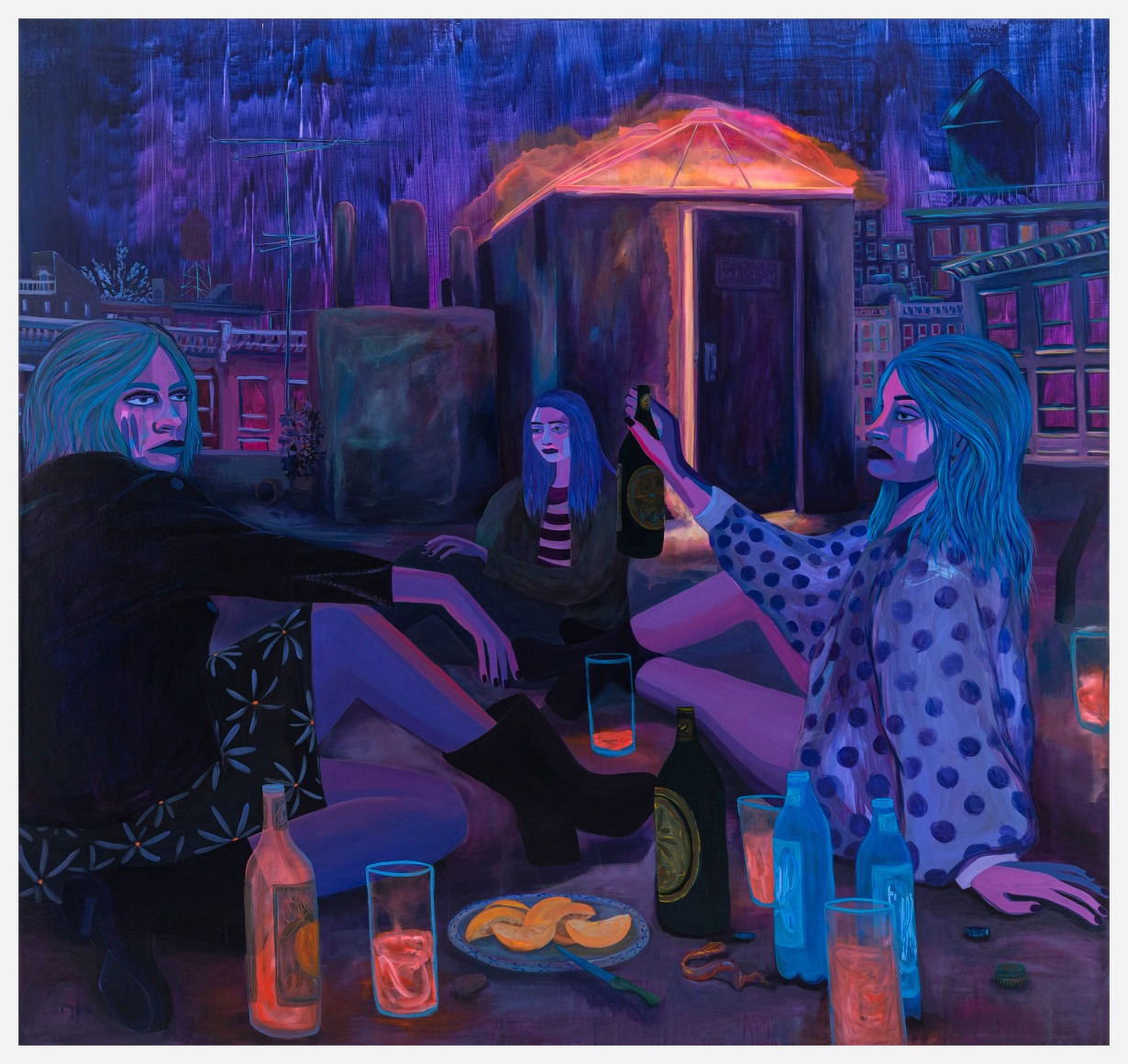 Danielle Roberts, Picnic on the Roof (Moon Bath), 2022