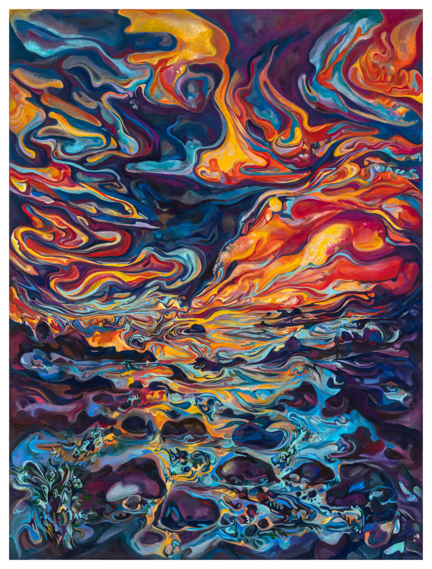 Maria Calandra, Descending on Fiery Beams, 2023