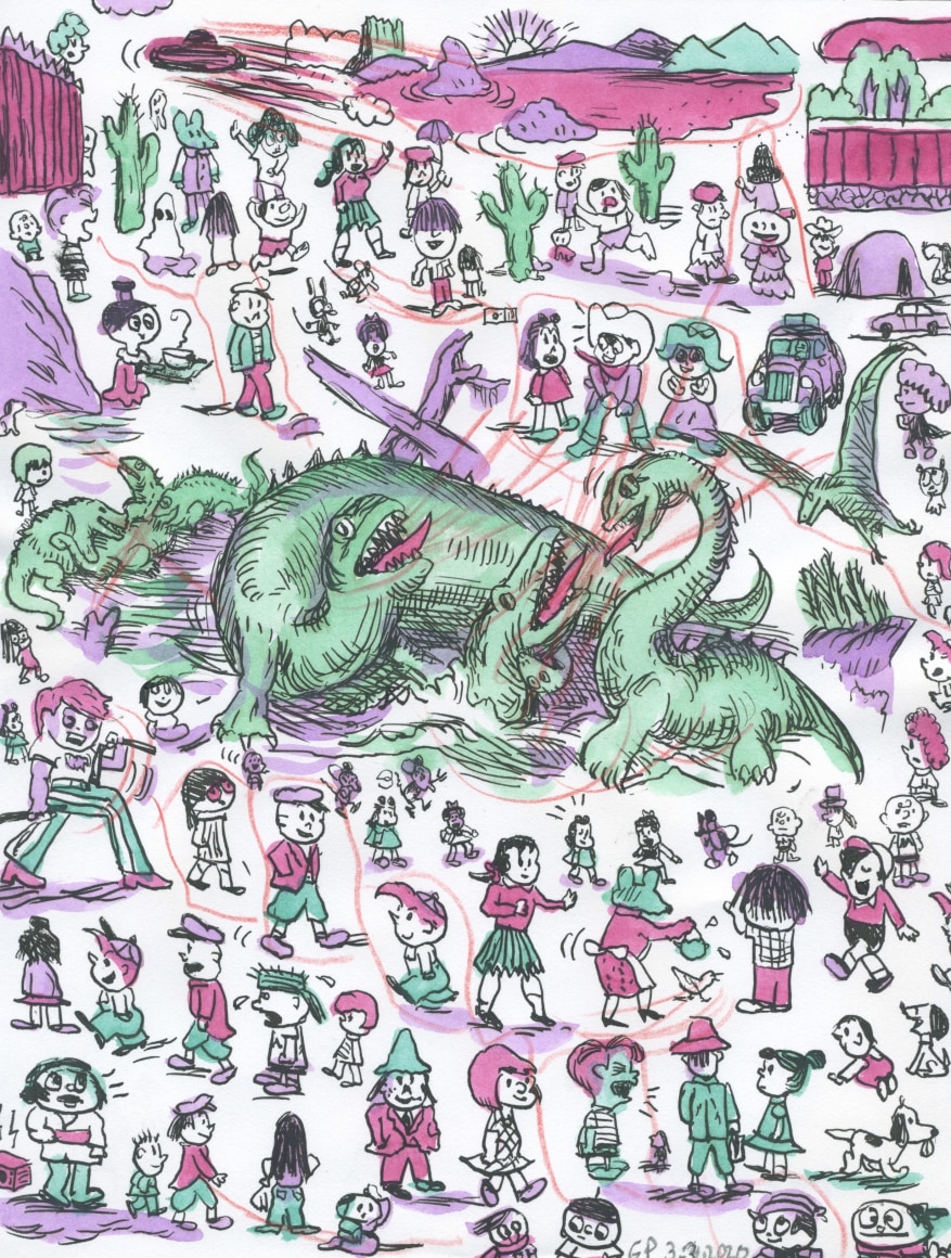 Gary Panter, Dragons-17, 2020