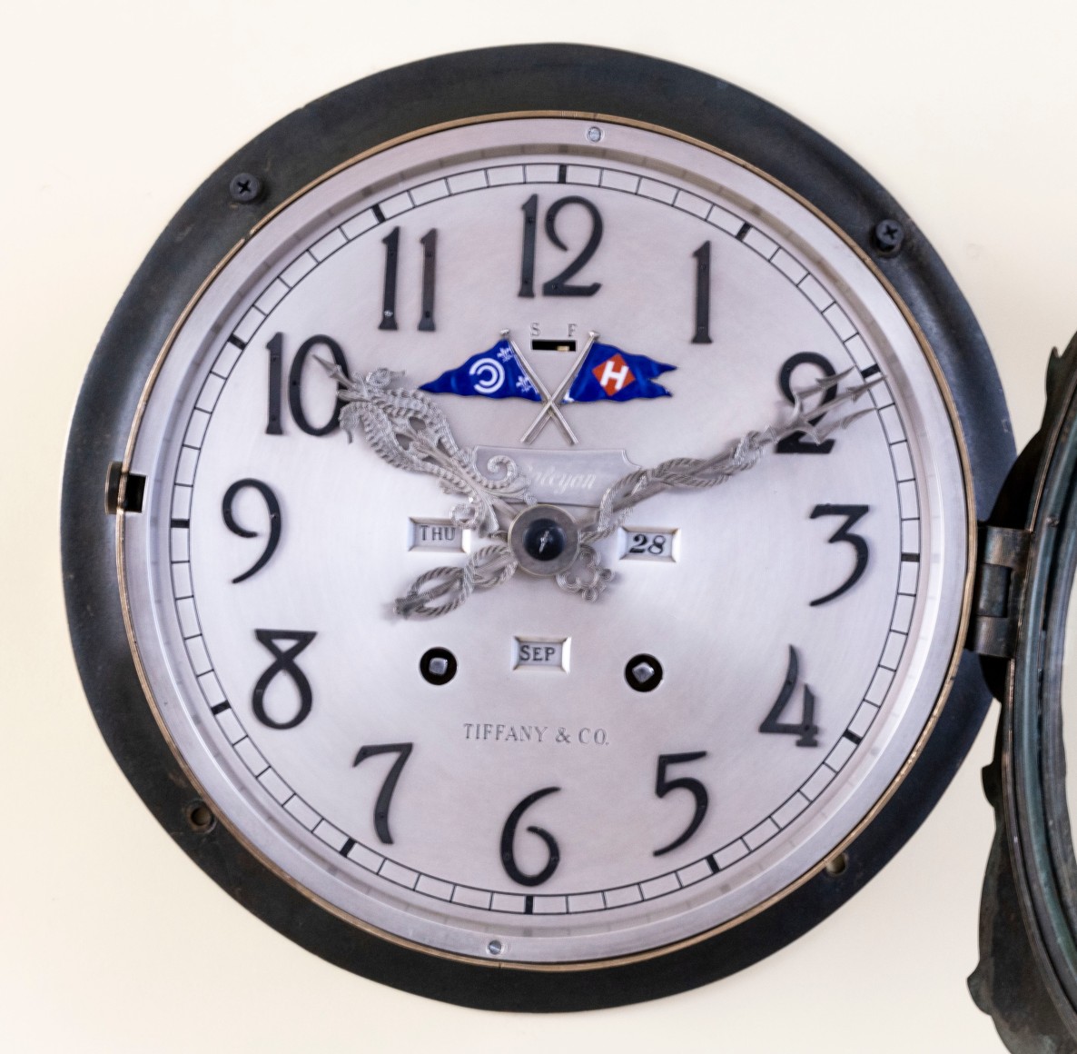 Rare Tiffany Makers Ship Strike Clock with Perpetual Calendar, Made for