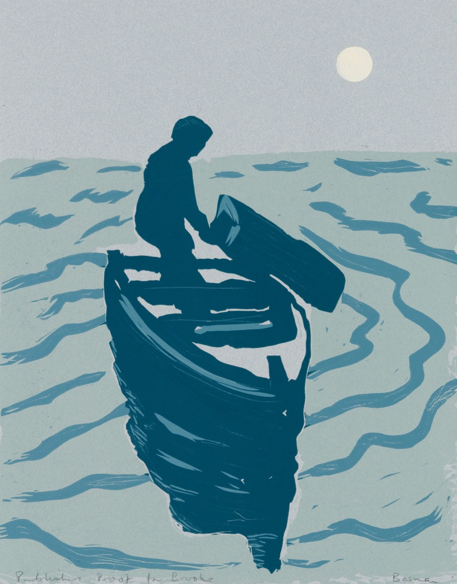 Richard Bosman Buried at Sea, 1987 Linocut