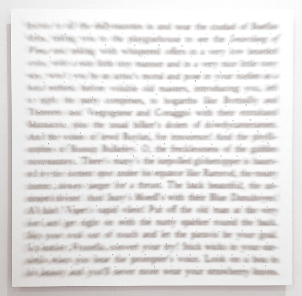 Gary Gissler neural distillation, 2019 Digital photograph and typewriter ink on paper, mounted to wood panel 32 x 32 x ½ in. / 81.3 x 81.3 x 1.27 cm.