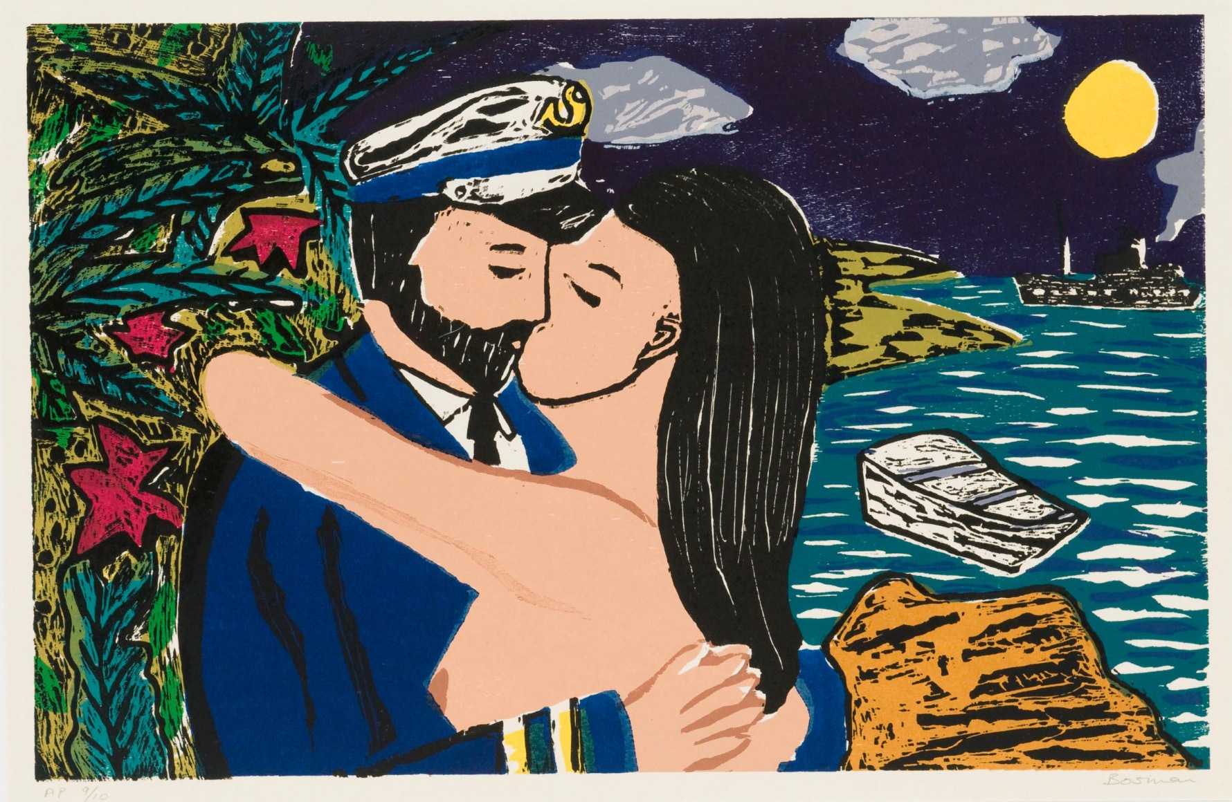 Richard Bosman South Seas Kiss, 1980-81 Woodcut