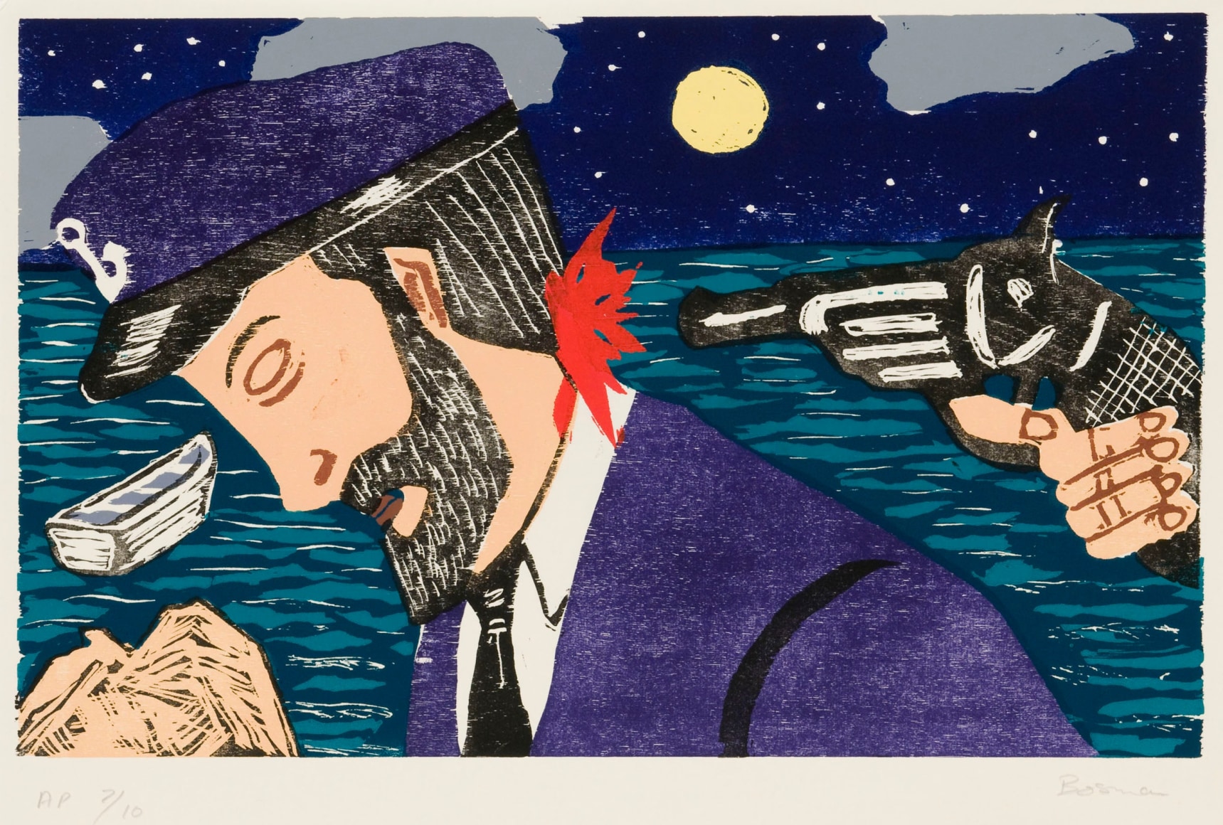 Richard Bosman Mutiny, 1980-81 Woodcut