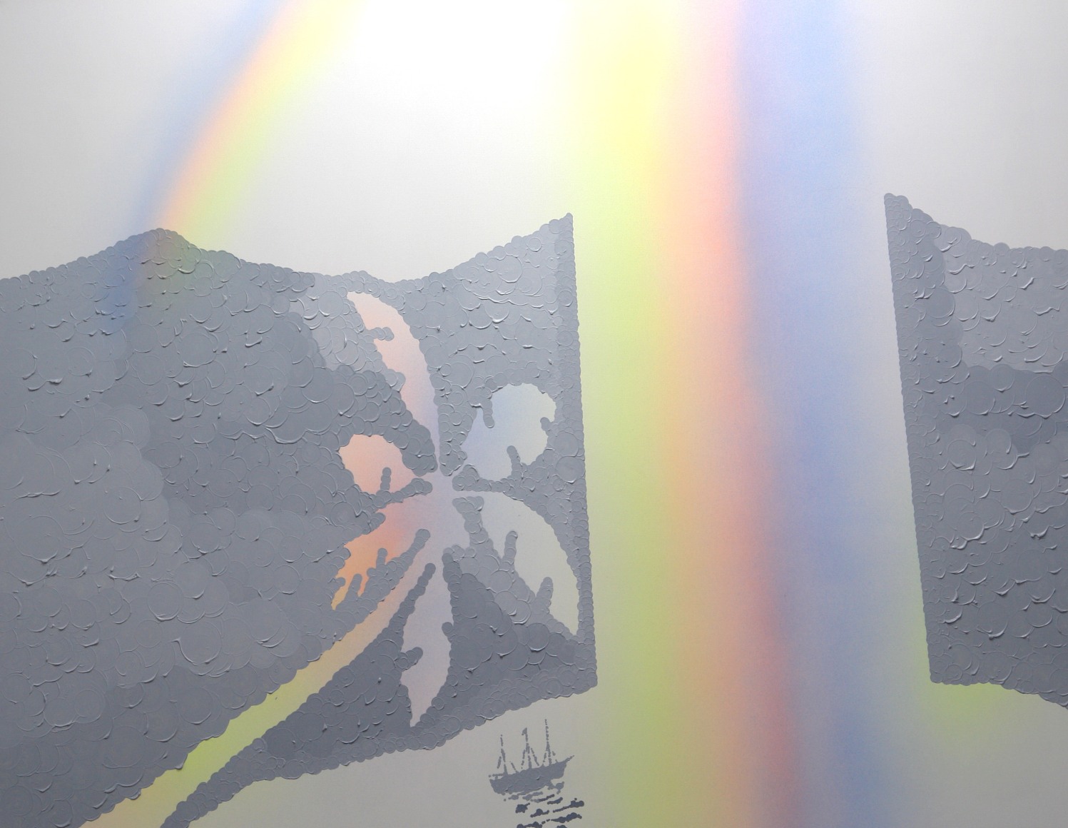 Our Men in Tahiti (Destiny at the Door) from Polynesian Triptych by Simon Zabell at Hg Contemporary in Madrid, an art gallery founded by Philippe Hoerle-Guggenheim