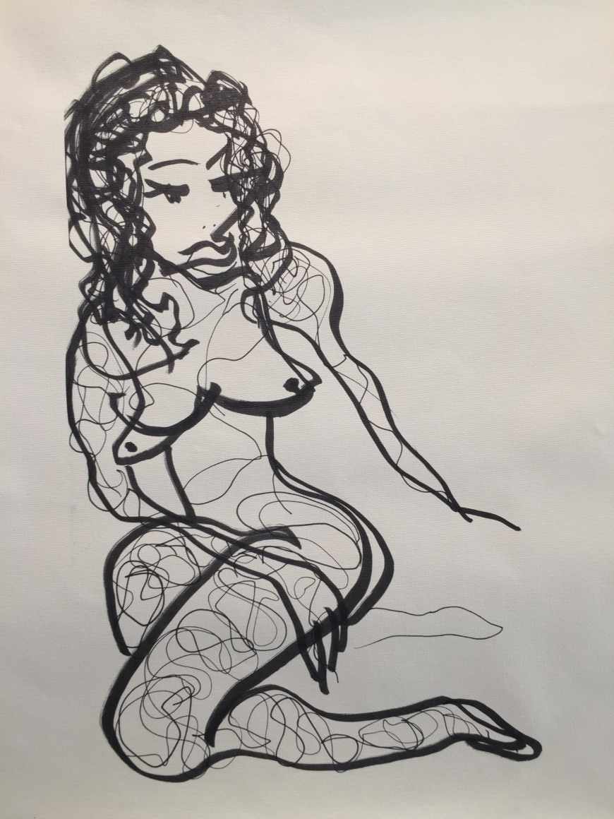 Drawing from Smile by Alejandro Sanz and Domingo Zapata at Hg Contemporary Art gallery