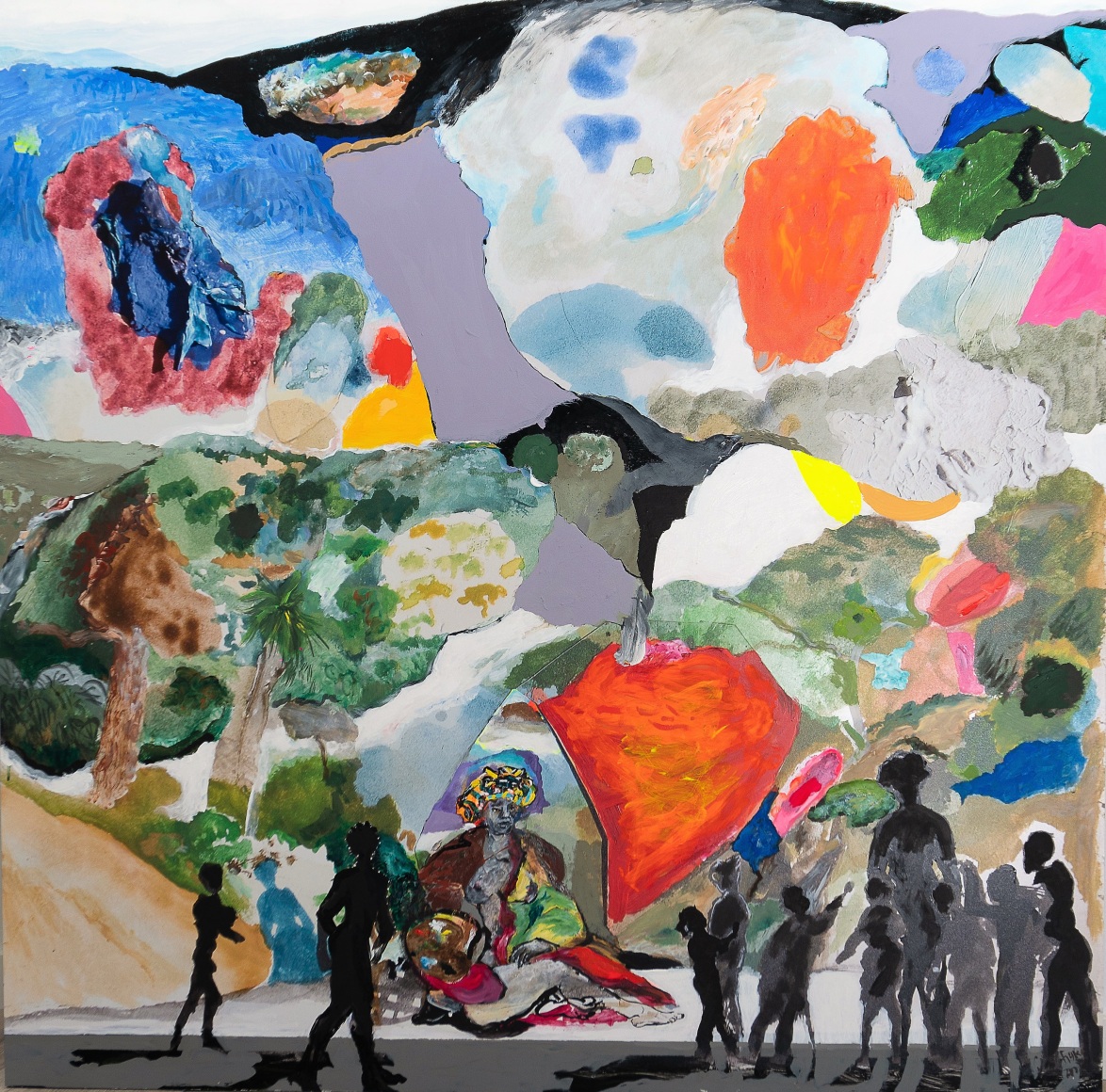 NIÑOS VISITANDO EL GRAN CUADRO DE CARLOS FRANCO EN EL MUSEO WALDORFFER by Carlos Franco at Hg Contemporary art gallery