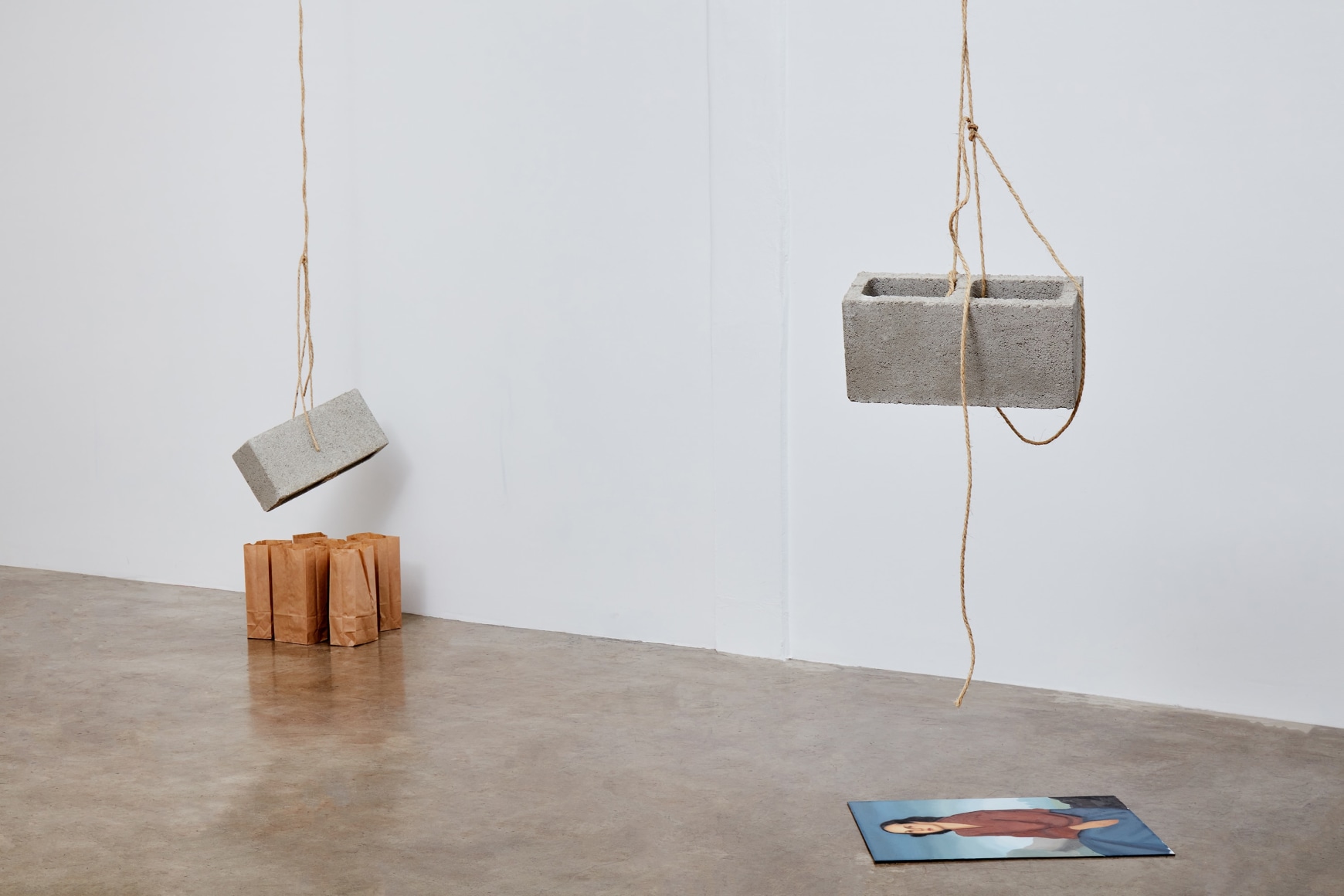 Bas Jan Ader&nbsp;, Light vulnerable objects threatened by eight cement bricks