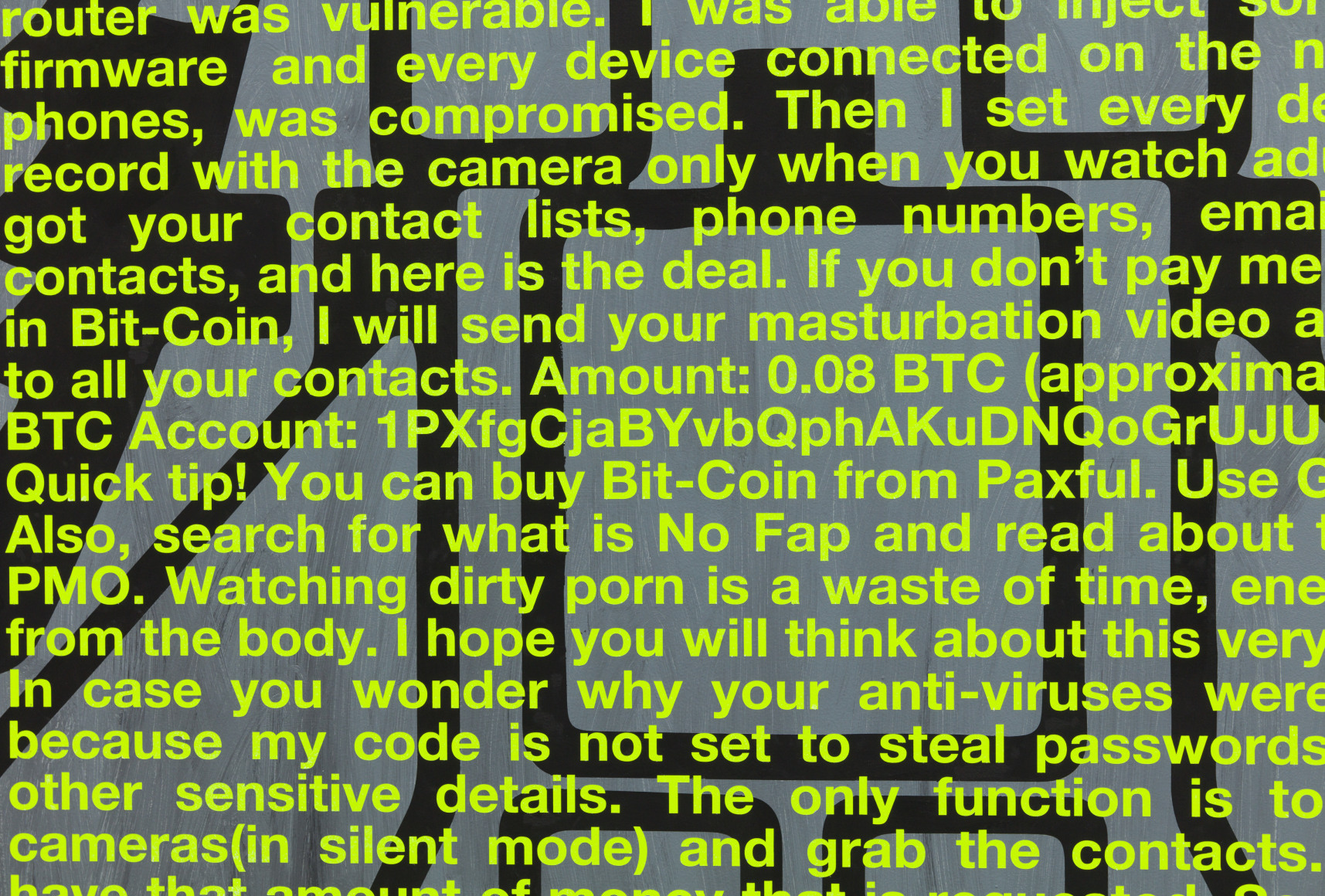 Johannes Wohnseifer, Spam-Painting (Hi! I will be direct...)