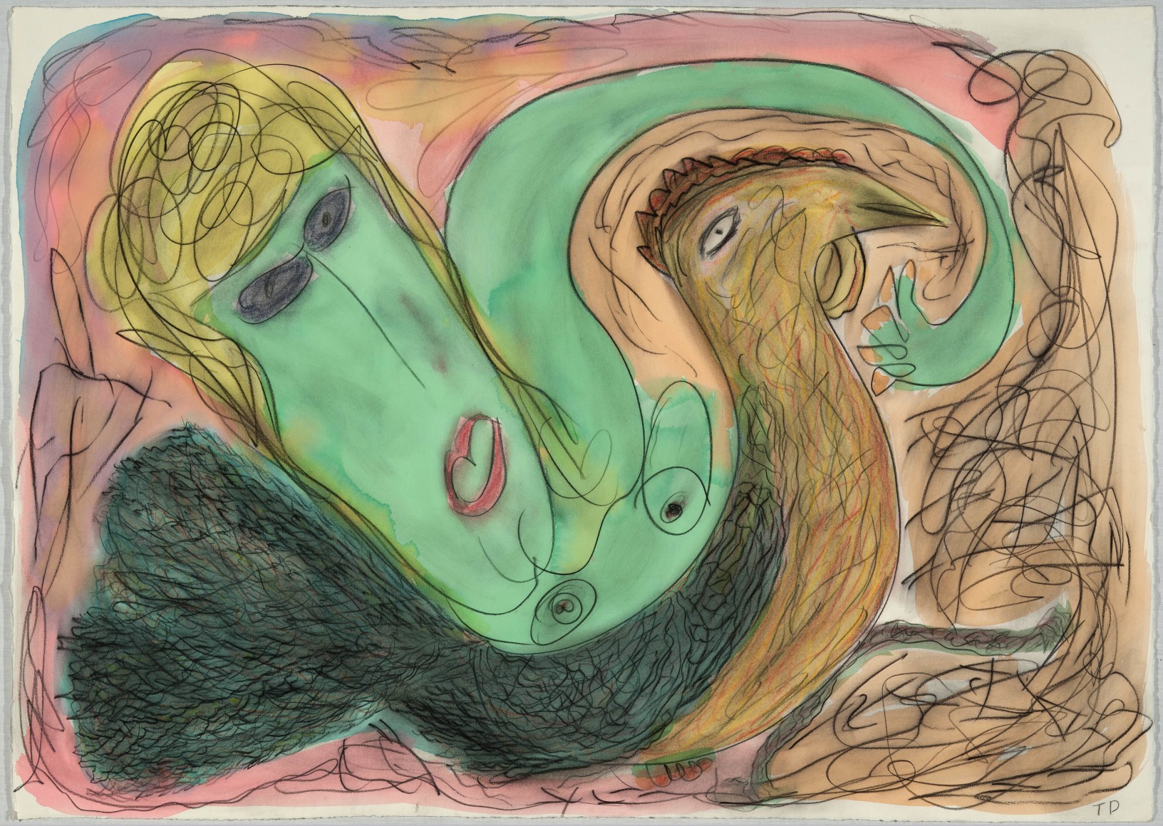 THORNTON DIAL, Holding onto the Hen, 1996