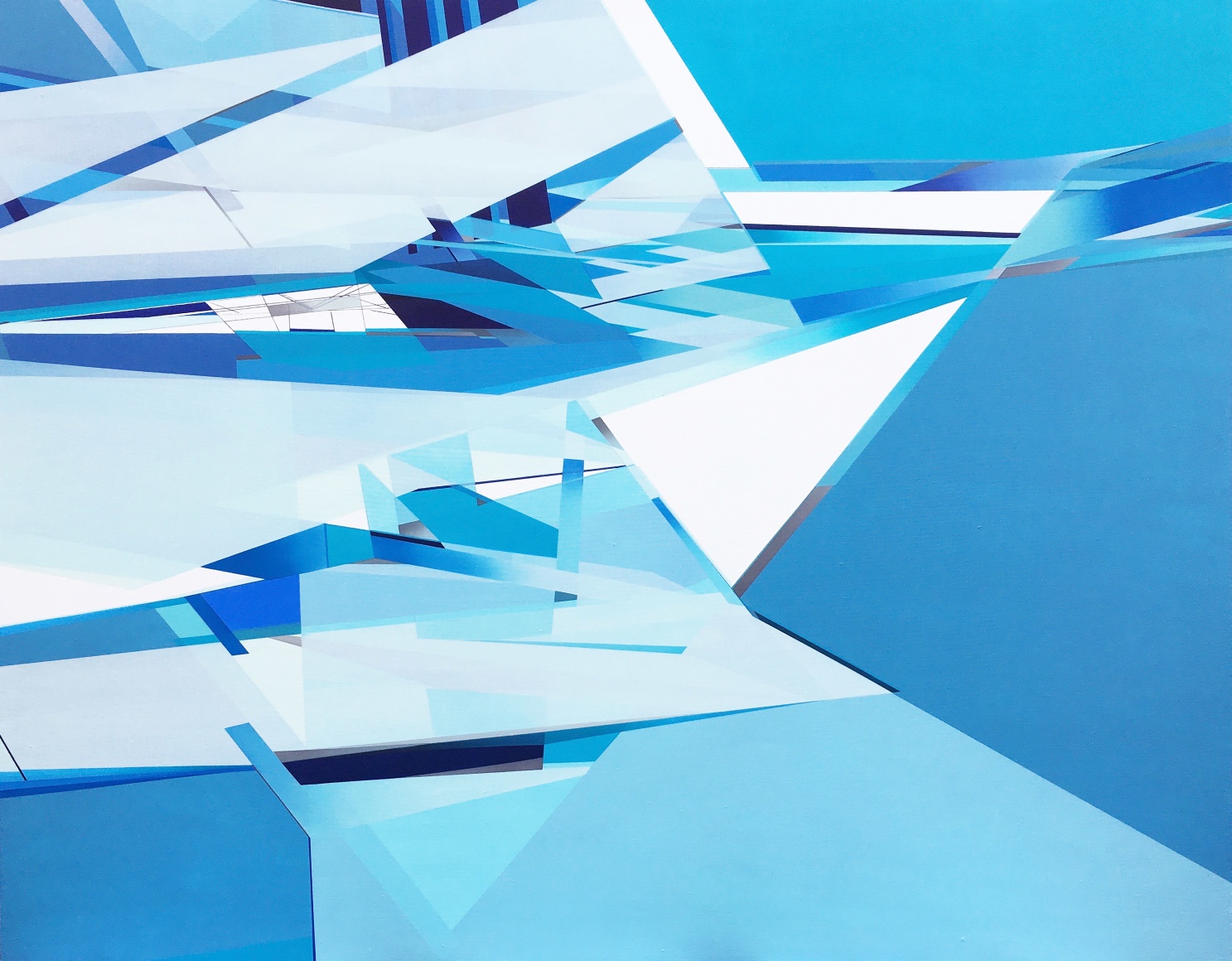 MARNA SHOPOFF  Cyan, 2020  oil on linen  55h x 70w in