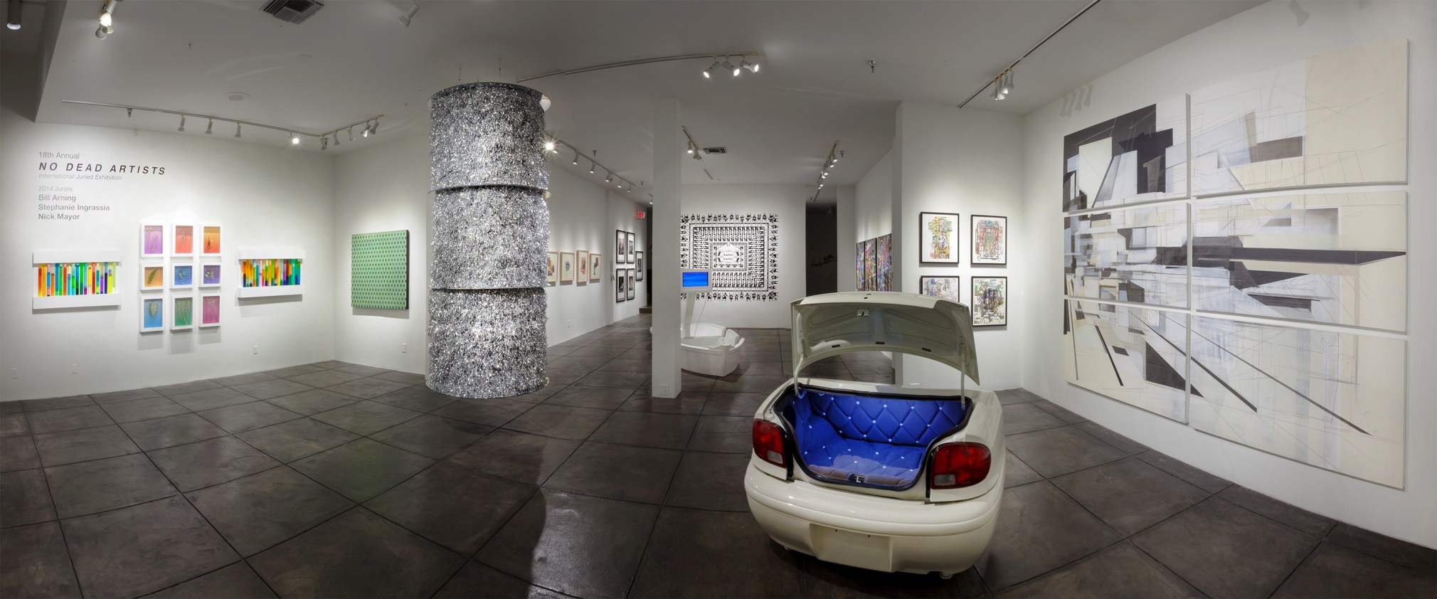 NO DEAD ARTISTS III 18th Annual International Juried Exhibition of Contemporary Art, [Main Gallery Installtion View]