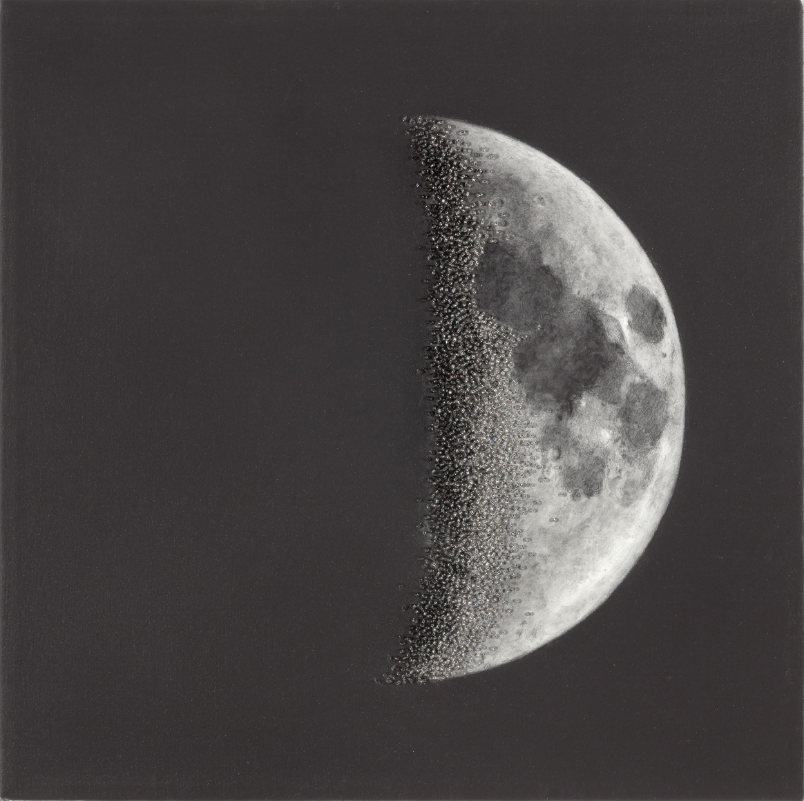 MONICA ZERINGUE Perching on this silver minute of evening, 2015