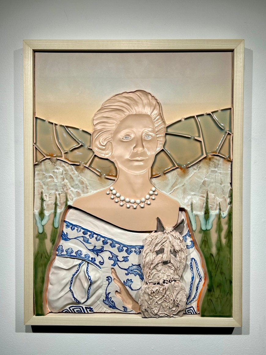 DIRK STASCHKE, Inverted Portrait with dog and Setting Sun, 2023