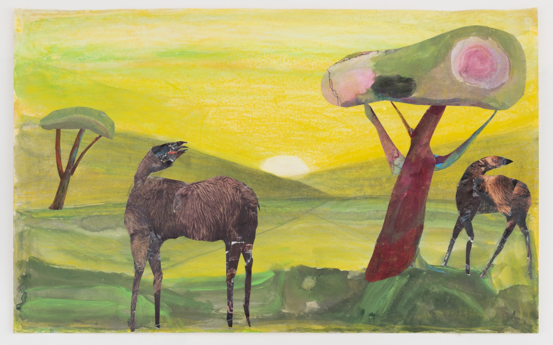 What you wonder about is what you know-as well as the other way around, 2020, ink, gouache, ash, acrylic, tempera, watercolor, graphite, crayon, glue, tape and collage on paper