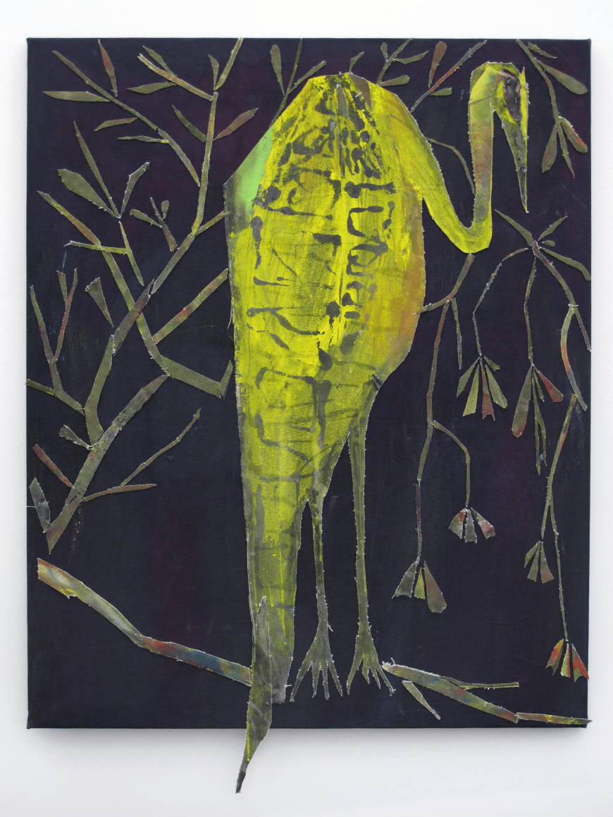 Called into this World from the Heavens, 2019, acrylic, ink, pigments, graphite, crayon, glue and sewing on canvas