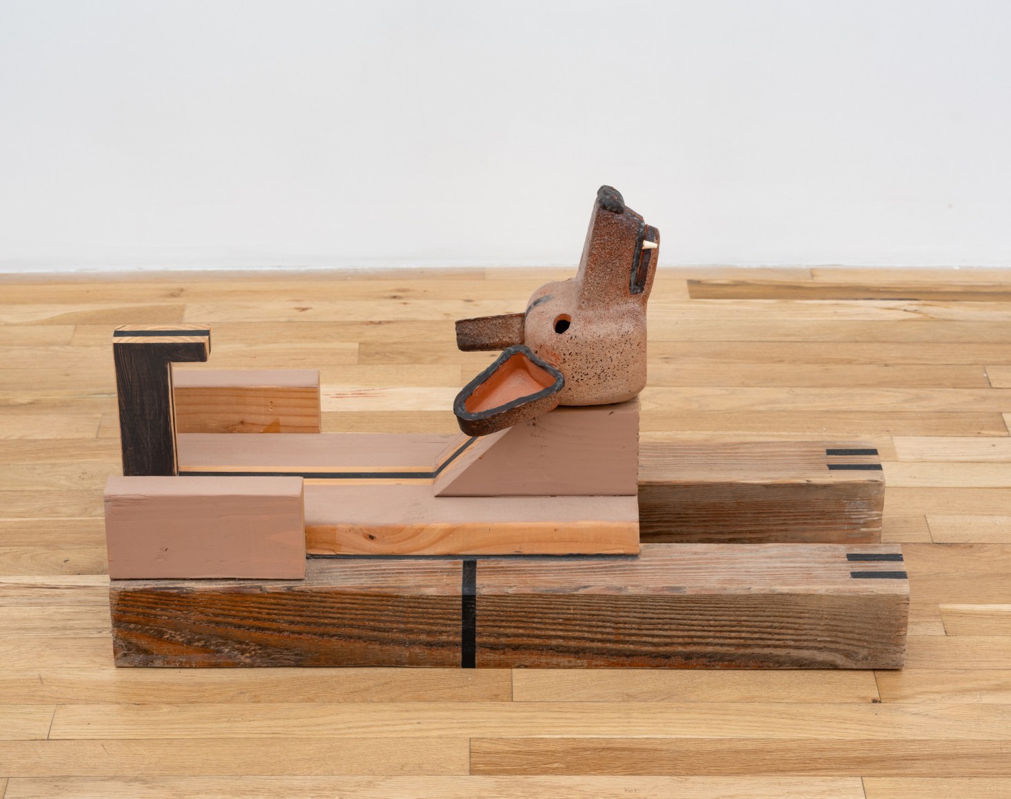 Moondog, 2024 glazed ceramic and acrylic on wood