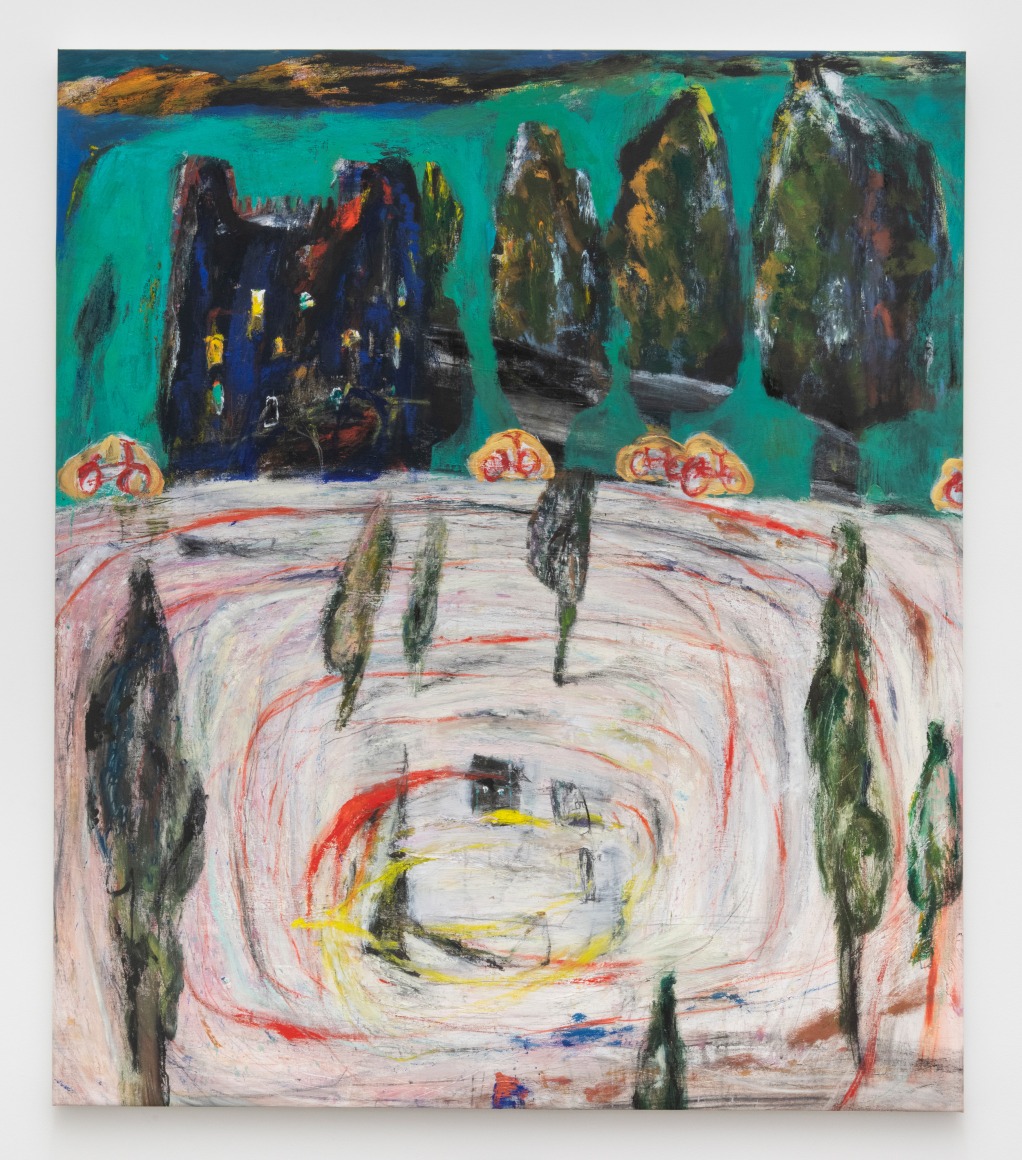 Faraway Land, 2023, oil, acrylic, pencil, charcoal, oil pastel on canvas
