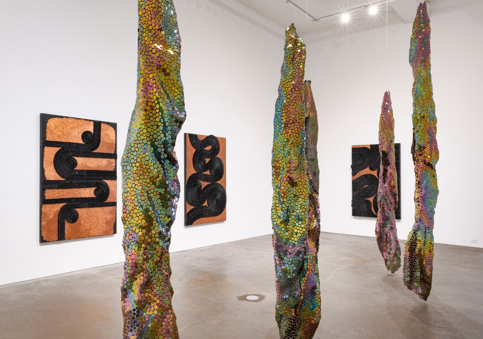 Installation view of The Small Clocks Run Wild, Derek Eller Gallery, 2020
