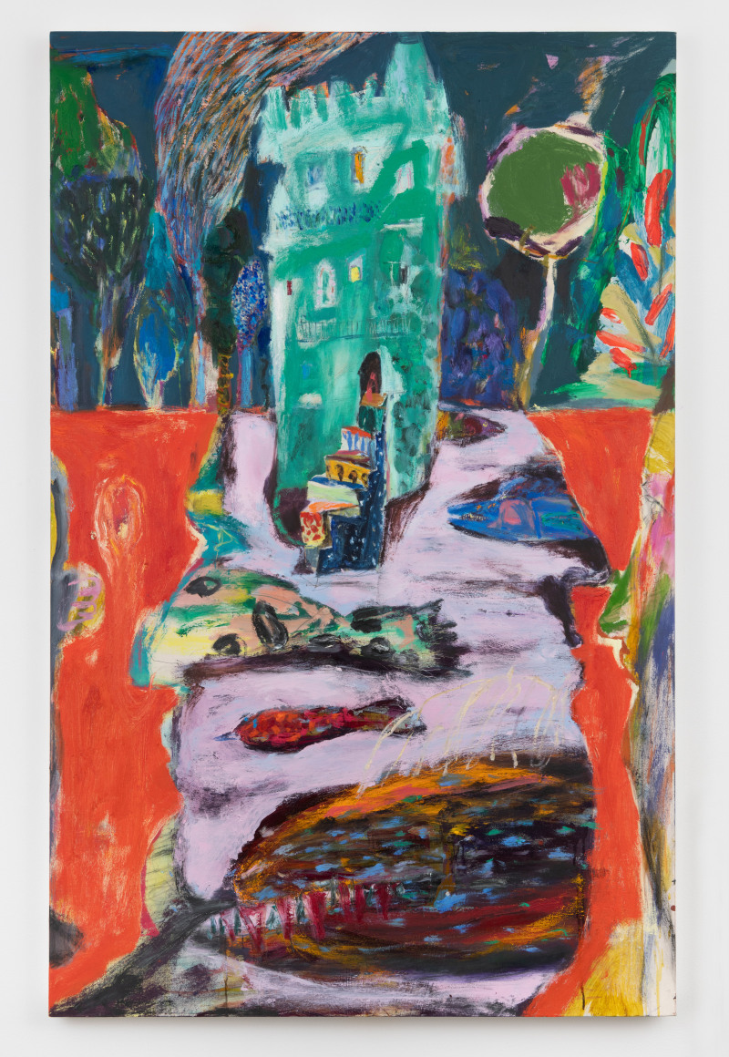 Night and Day, 2023, oil, acrylic, pencil, charcoal, oil pastel on canvas