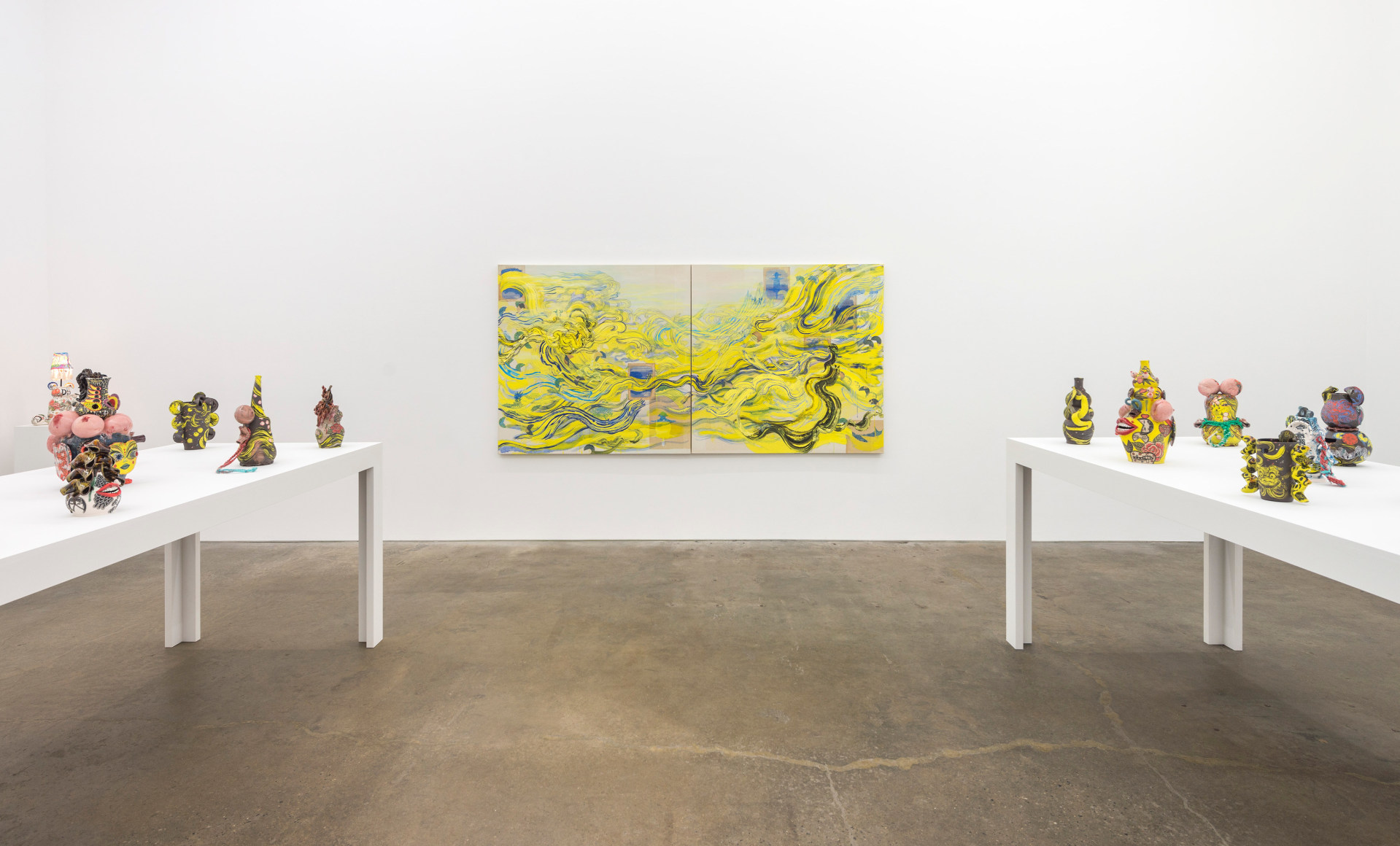 Installation view of Stranger Yellow, January 6 - February 5, 2022