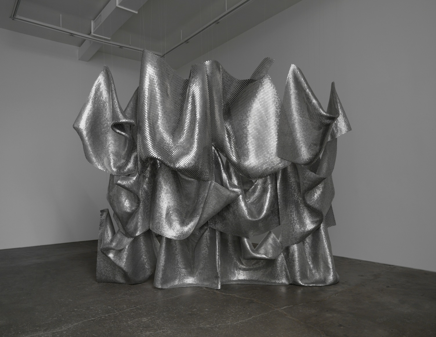 Object for Reflection, 2016, punched aluminum and stainless steel rings