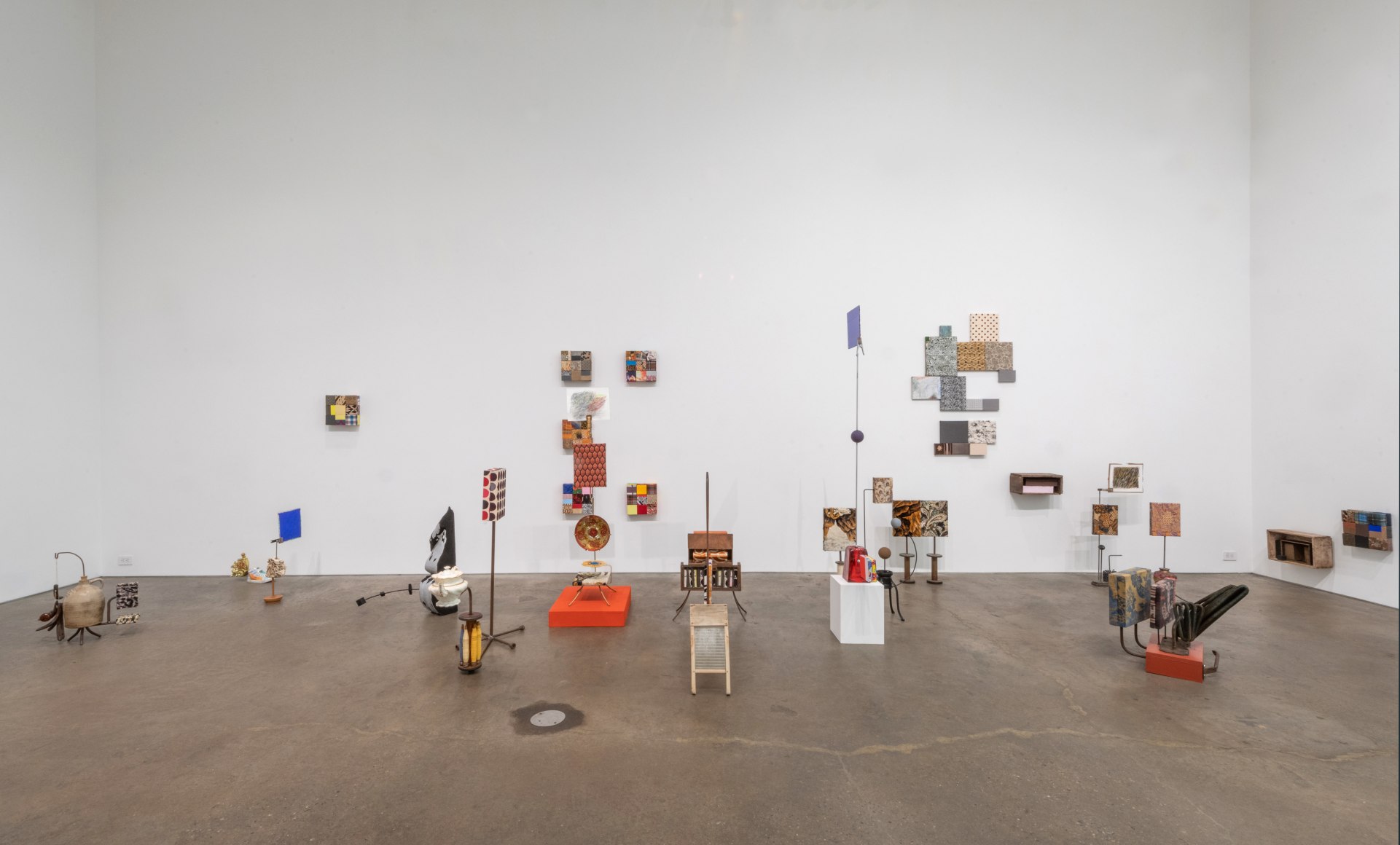 Installation view of New work, floor and table models, (on the floor), June 2 - July 8, 2022