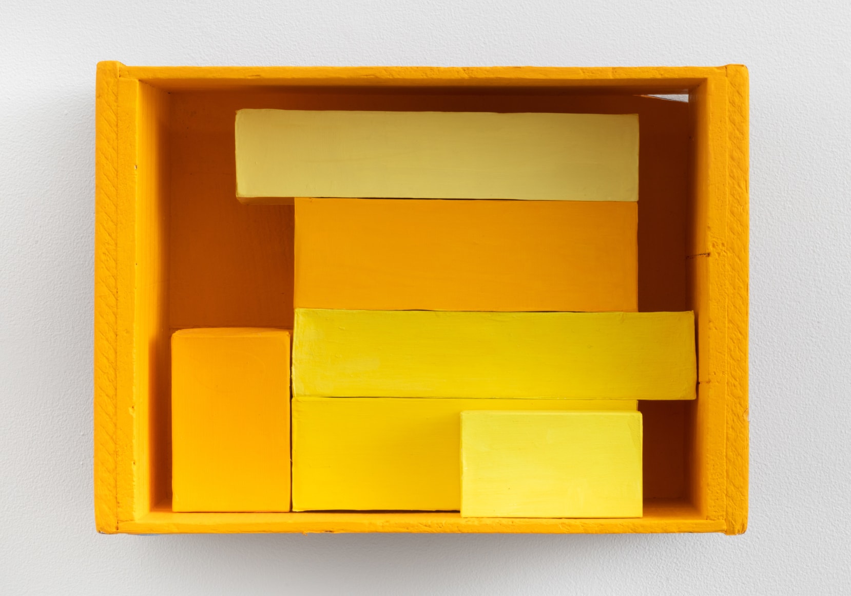 Sunlight, 2022, wooden box, cardboard boxes, paper, Flashe acrylic