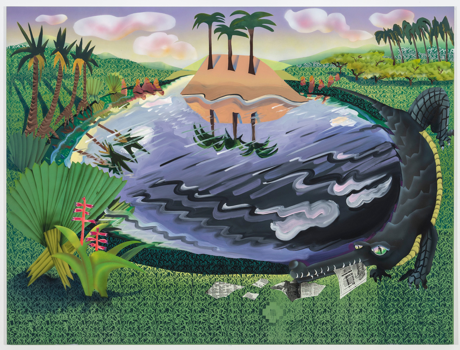 Swamp, 2018, oil, acrylic, Flashe on Dibond
