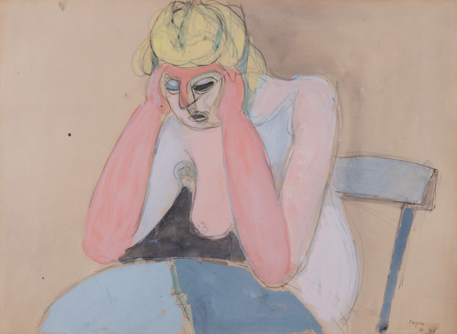 Jean&nbsp;H&eacute;lion Femme accoud&eacute;e, 1946
