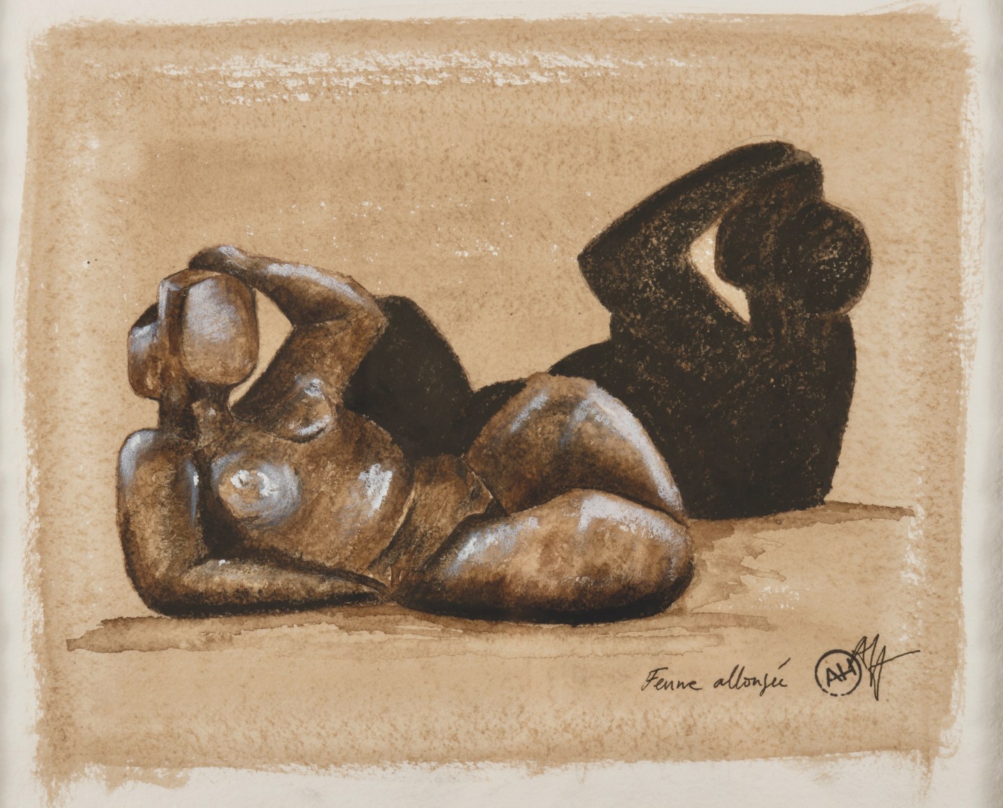 &Eacute;tude femme allong&eacute;e, 2019