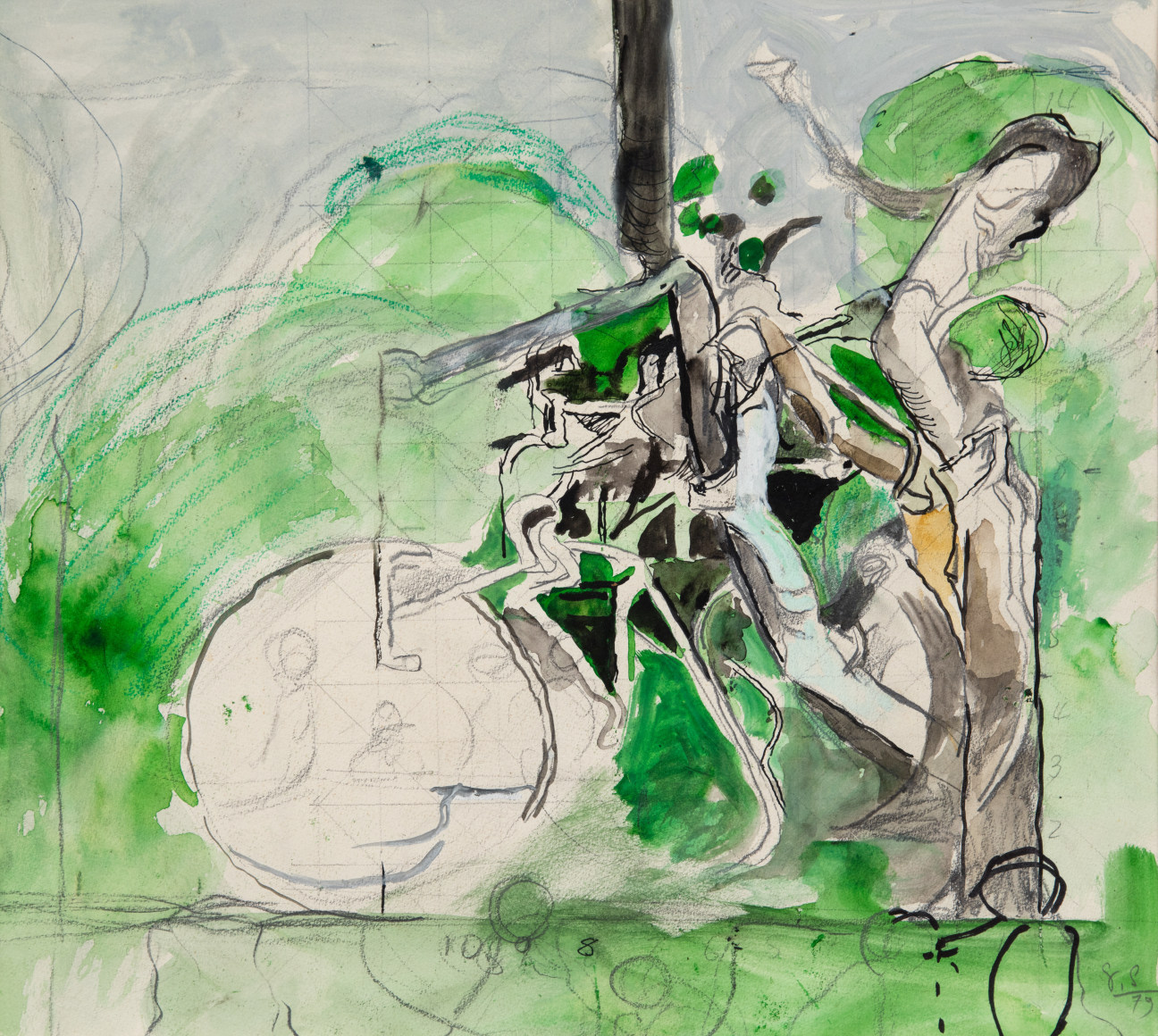 Graham Sutherland,&nbsp;Study for Three Forms, 1979