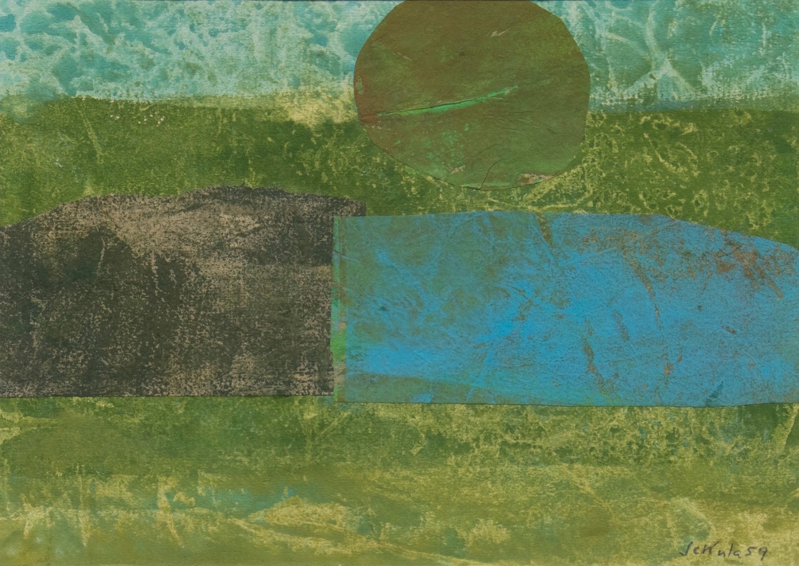 Globe, 1959, Acrylic, gouache and collage on canvas