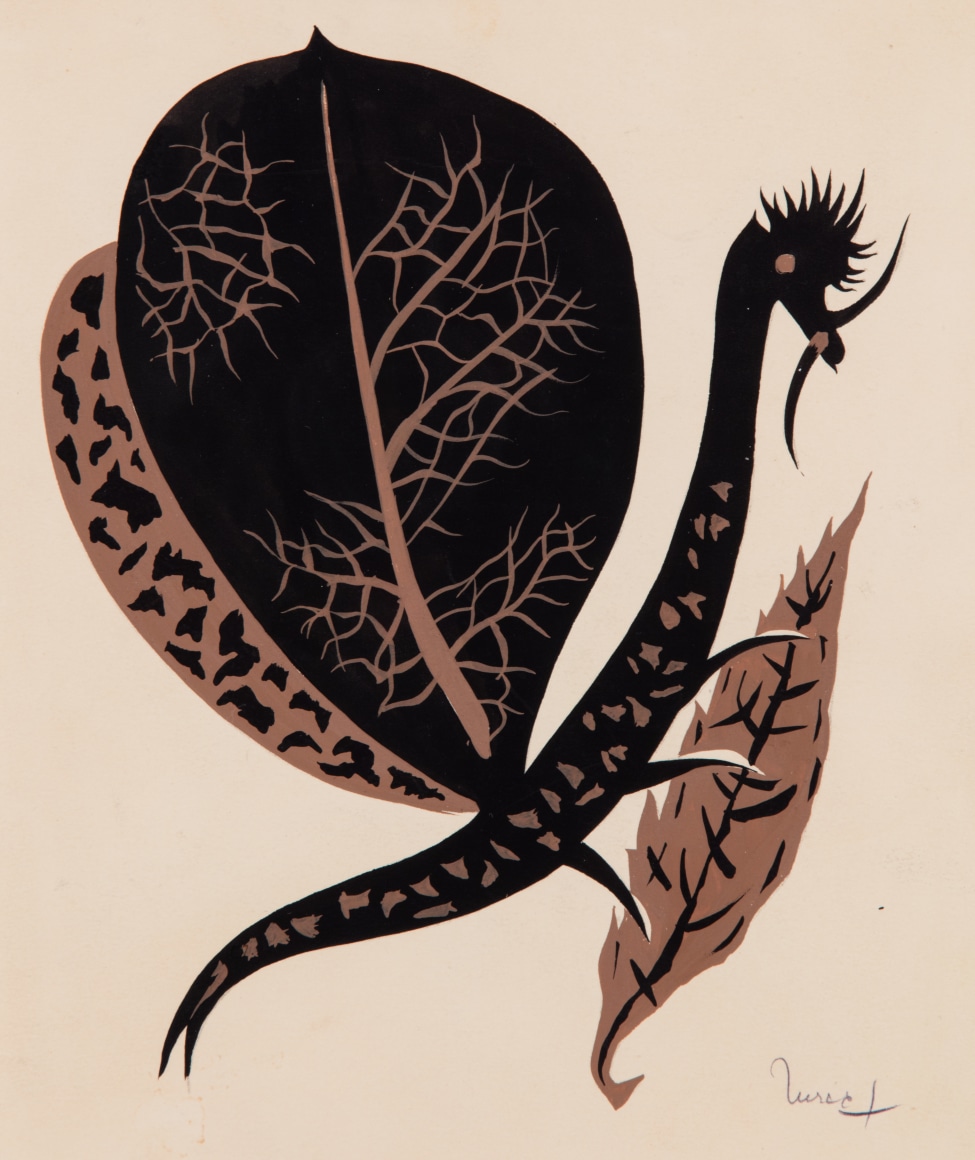 Jean Lur&ccedil;at Feuille et mante religieuse, 1950