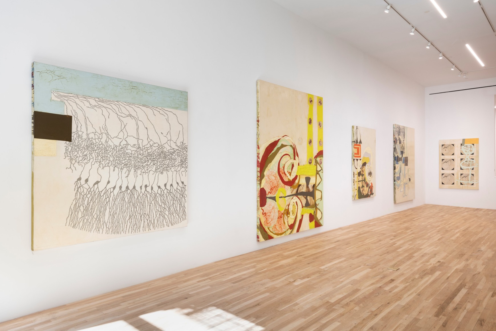 Installation view, Katherine Sherwood, Cajal's Revenge: Paintings, 1998 - 2008, George Adams Gallery, New York, NY, 2023.