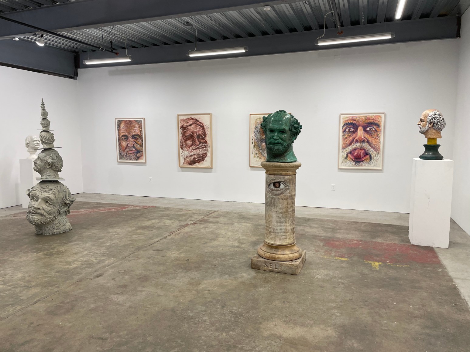 Installation view 1, Robert Arneson, Self-Portraits: 1964 - 1992, George Adams Gallery at Minnesota Street Project, San Francisco, CA, 2023