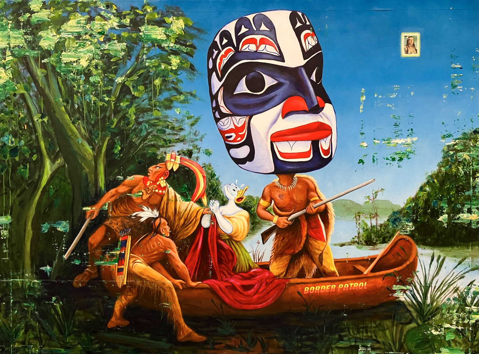 Enrique Chagoya, 'Detention at the Border of Language,' 2023.