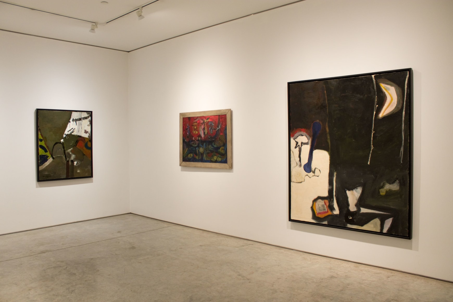 Installation view, A New Gesture: Elmer Bischoff, 1946-50, George Adams Gallery, New York.