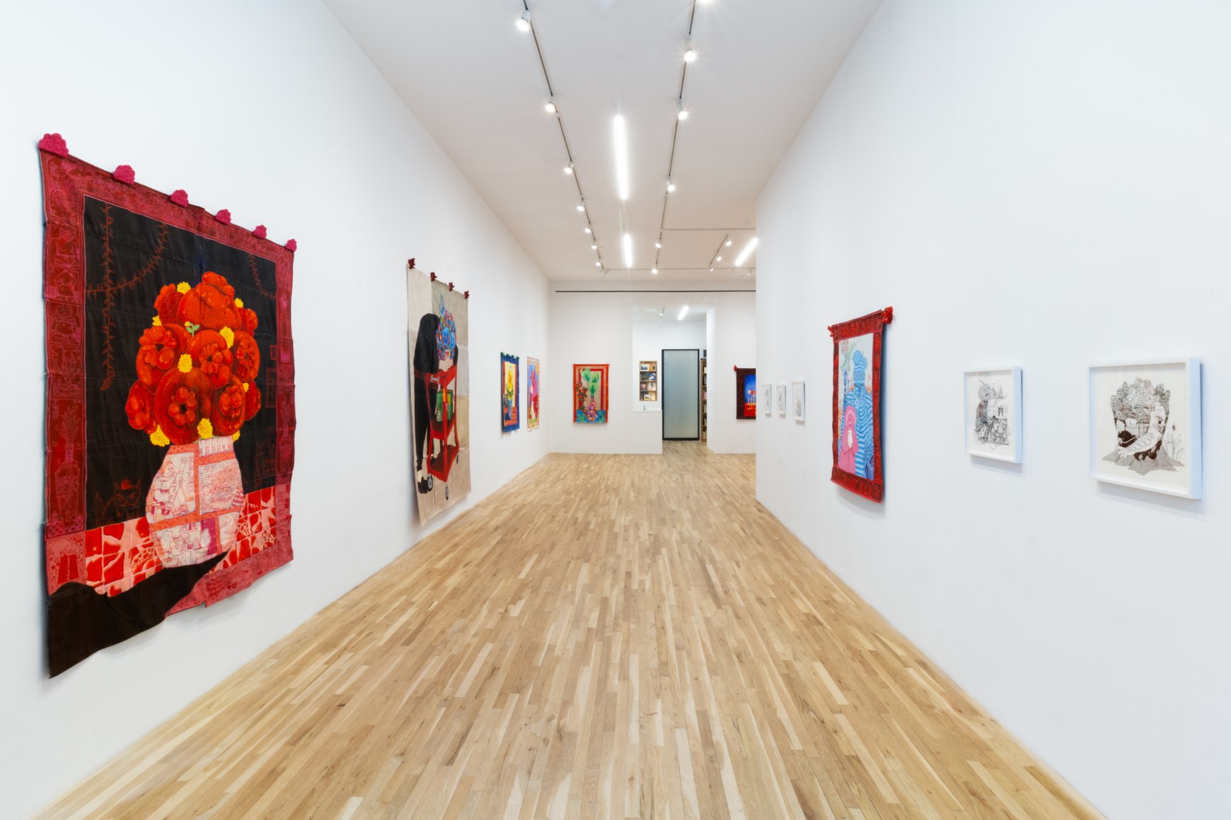 Installation image of Craig Calderwood, Ambrosia Salad, Bad Panacea and Other Works, George Adams Gallery, New York, NY, 2023.