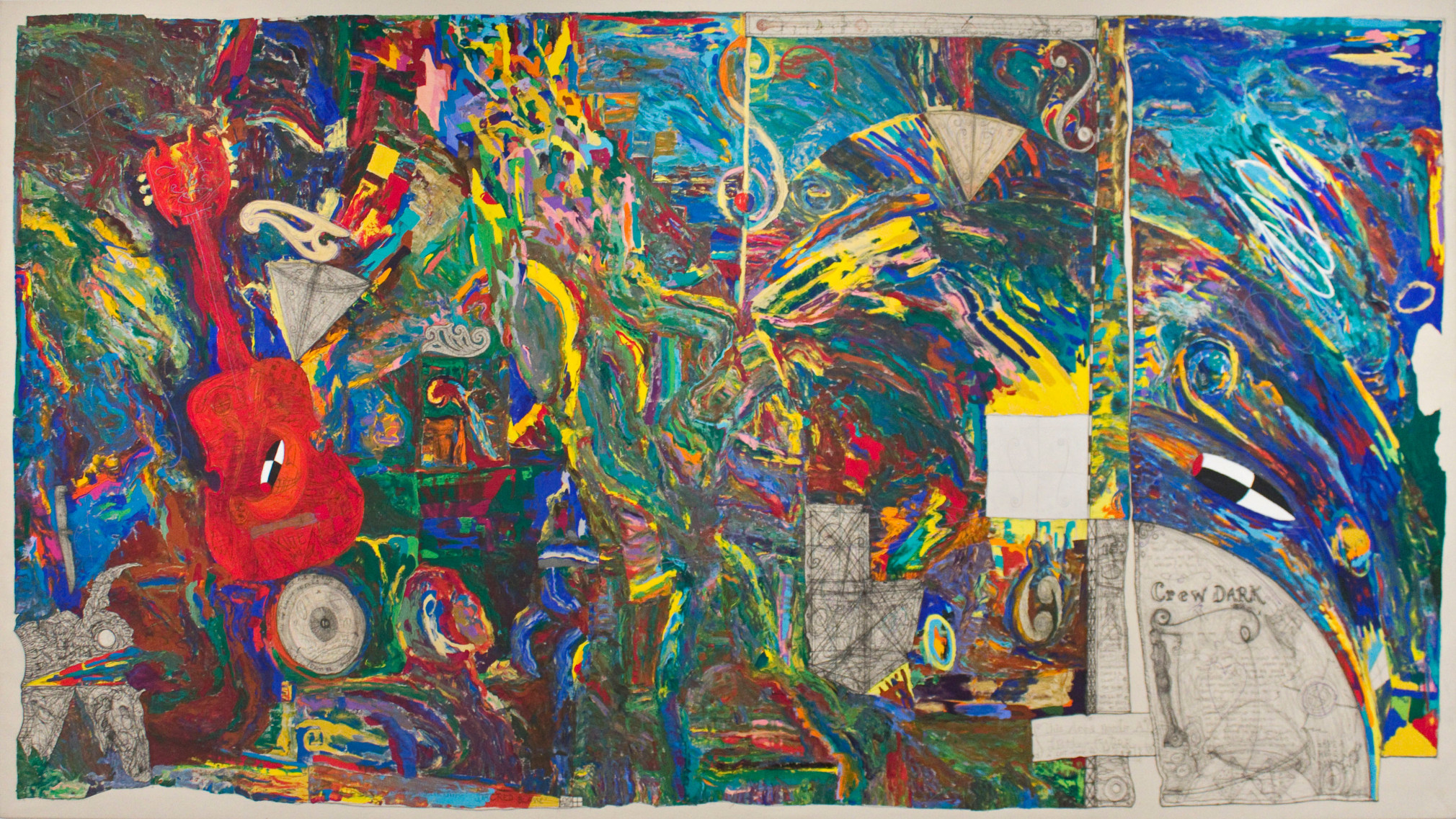 William T. Wiley, Crew dark and the Captain's Crackers, 1985