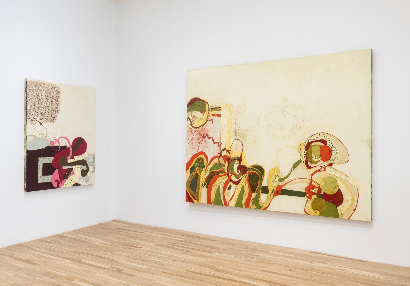 Installation view, Katherine Sherwood, Cajal's Revenge: Paintings, 1998 - 2008, George Adams Gallery, New York, NY, 2023.
