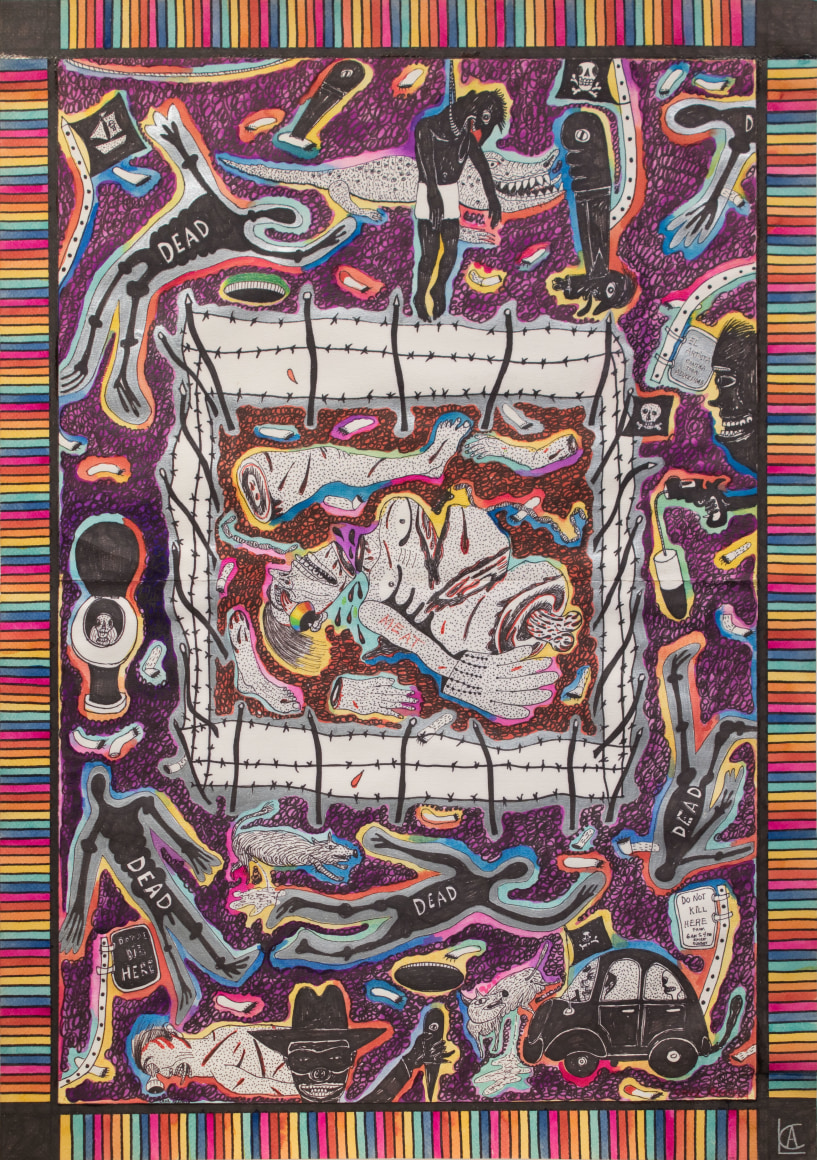 Luis Cruz Azaceta, Do Not Kill Here From 6 am to 4 pm, 1979
